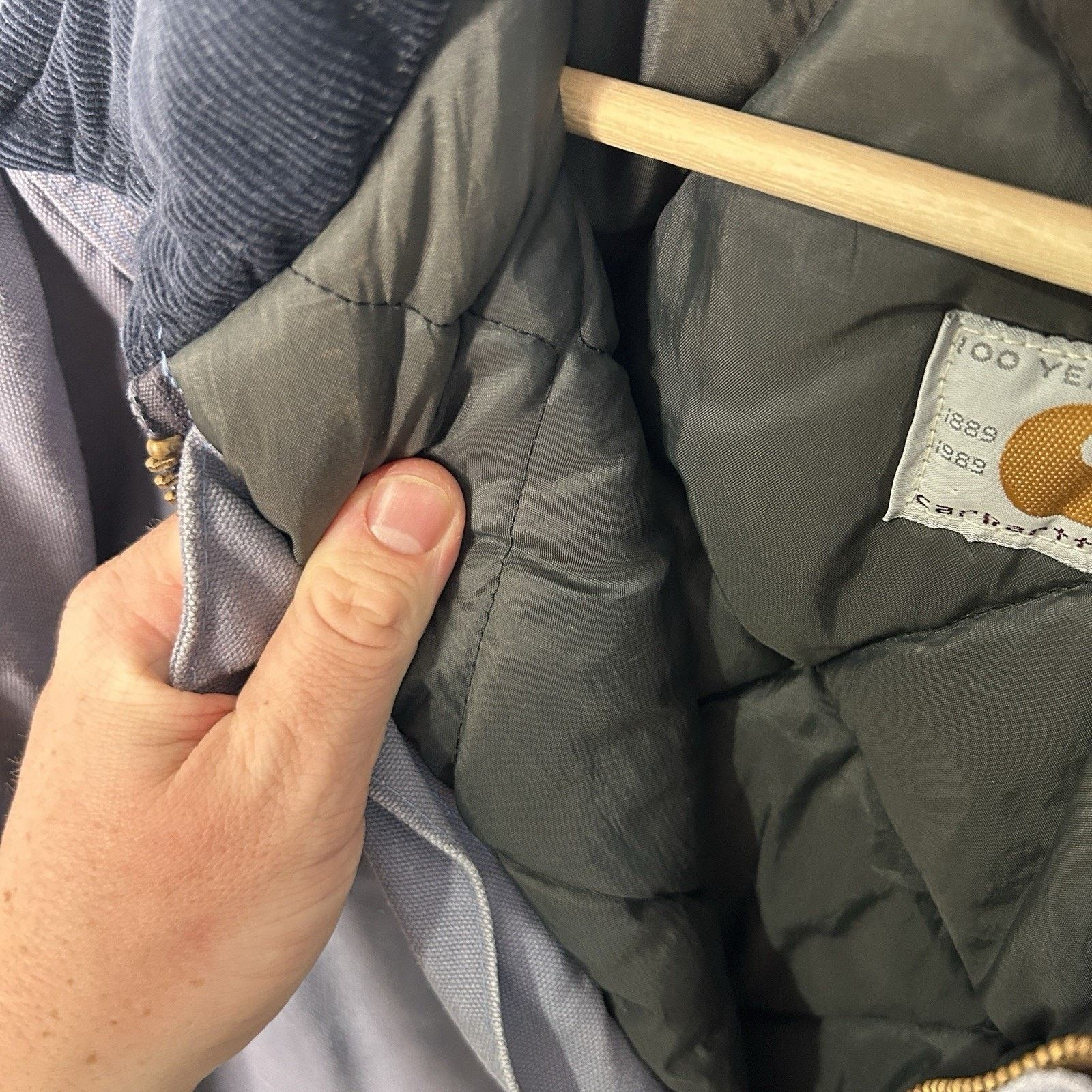 Carhartt Vintage 80s Carhartt Heavy Quilted Western Coat “Steel Blue” Size US L / EU 52-54 / 3 - 6 Thumbnail
