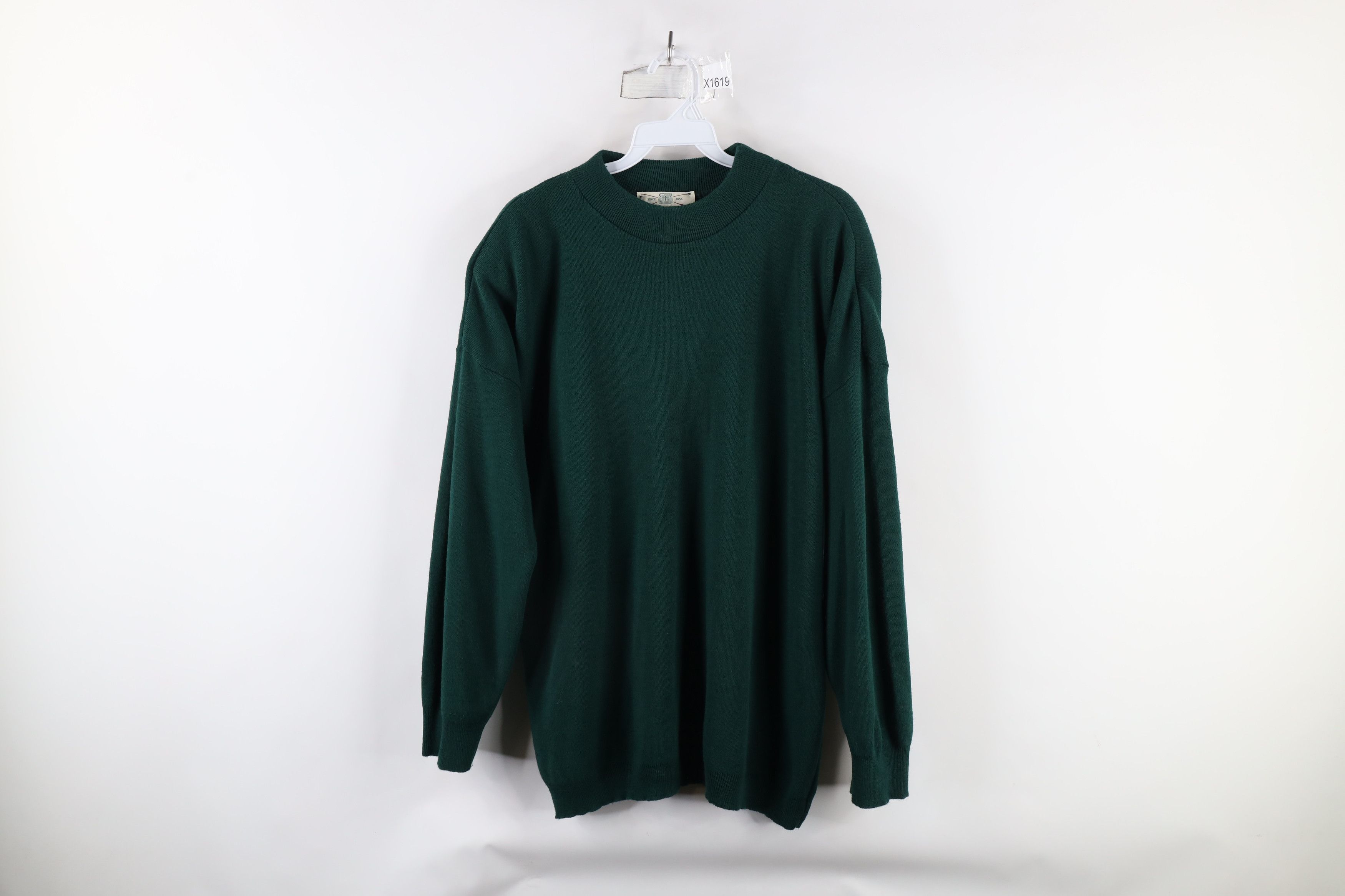 Orvis × Vintage Vintage 90s Orvis Knit Mock Neck Sweater Green Acrylic USA Size XL / US 12-14 / IT 48-50 - 1 Thumbnail