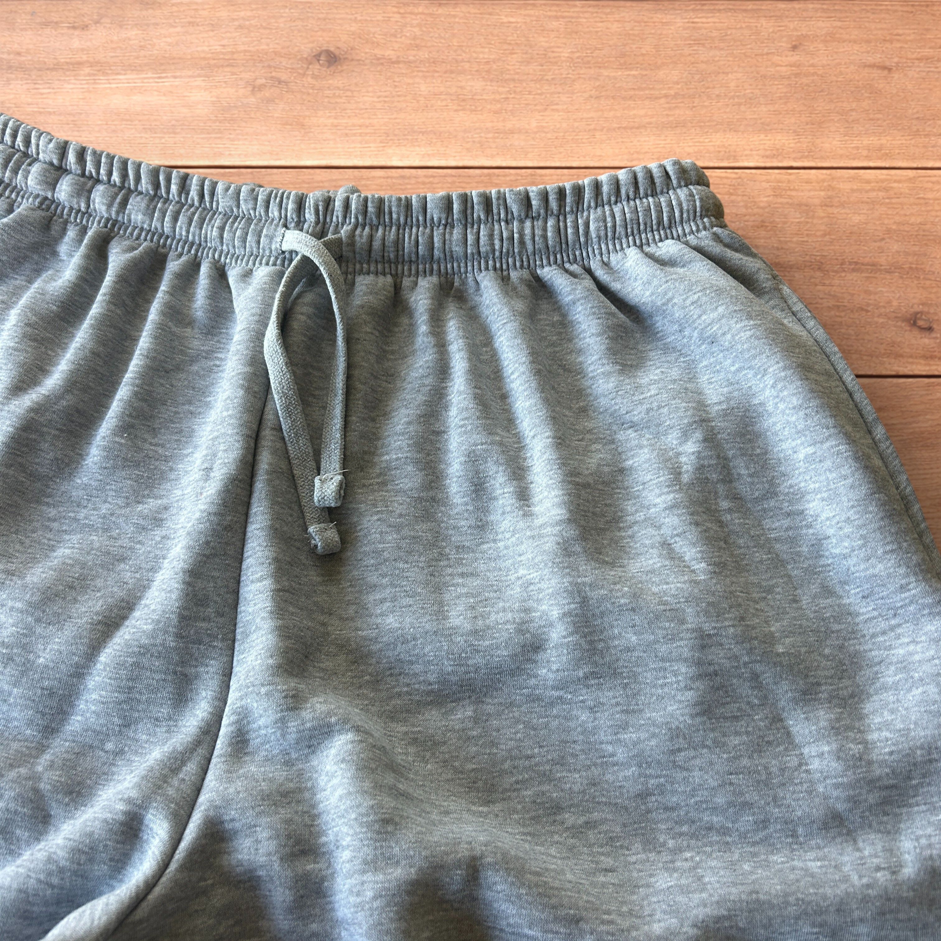 Japanese Brand Super baggy wide leg jersey shorts jorts in light marl grey. Size US 36 / EU 52 - 3 Thumbnail