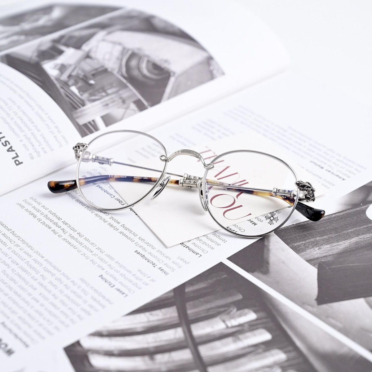 Chrome Hearts CHROME HEARTS BUBBA - A SHINY SILVER - PLASTIC GLASSES Size ONE SIZE - 1 Thumbnail