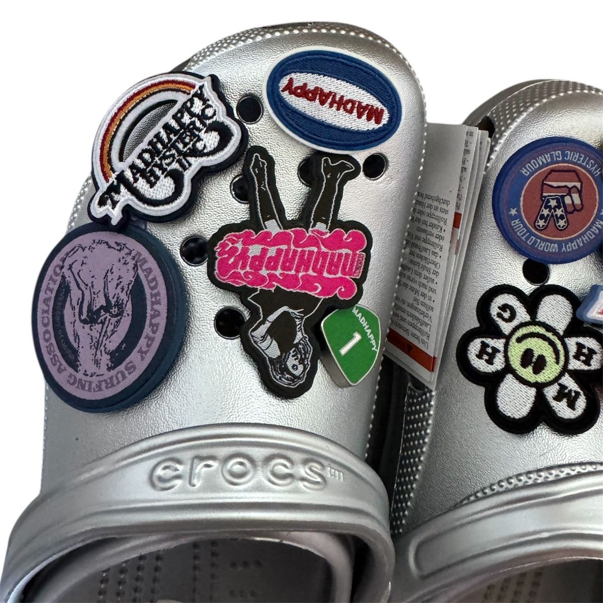 Crocs × Hysteric Glamour × Madhappy Chrome Classic Crocs with Jibbitz Size US 9 / EU 42 - 4 Thumbnail
