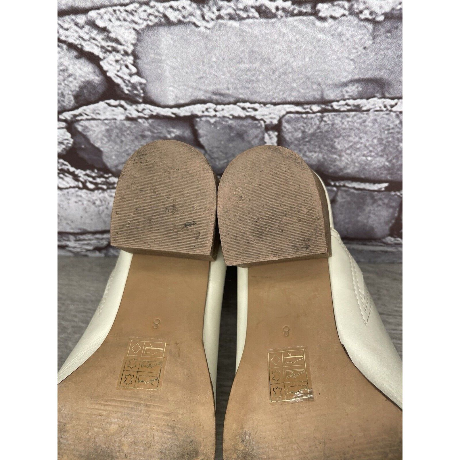 Madewell Madewell The Harper Ivory Leather Mules Stacked Heels Women Size US 8 / IT 38 - 7 Thumbnail