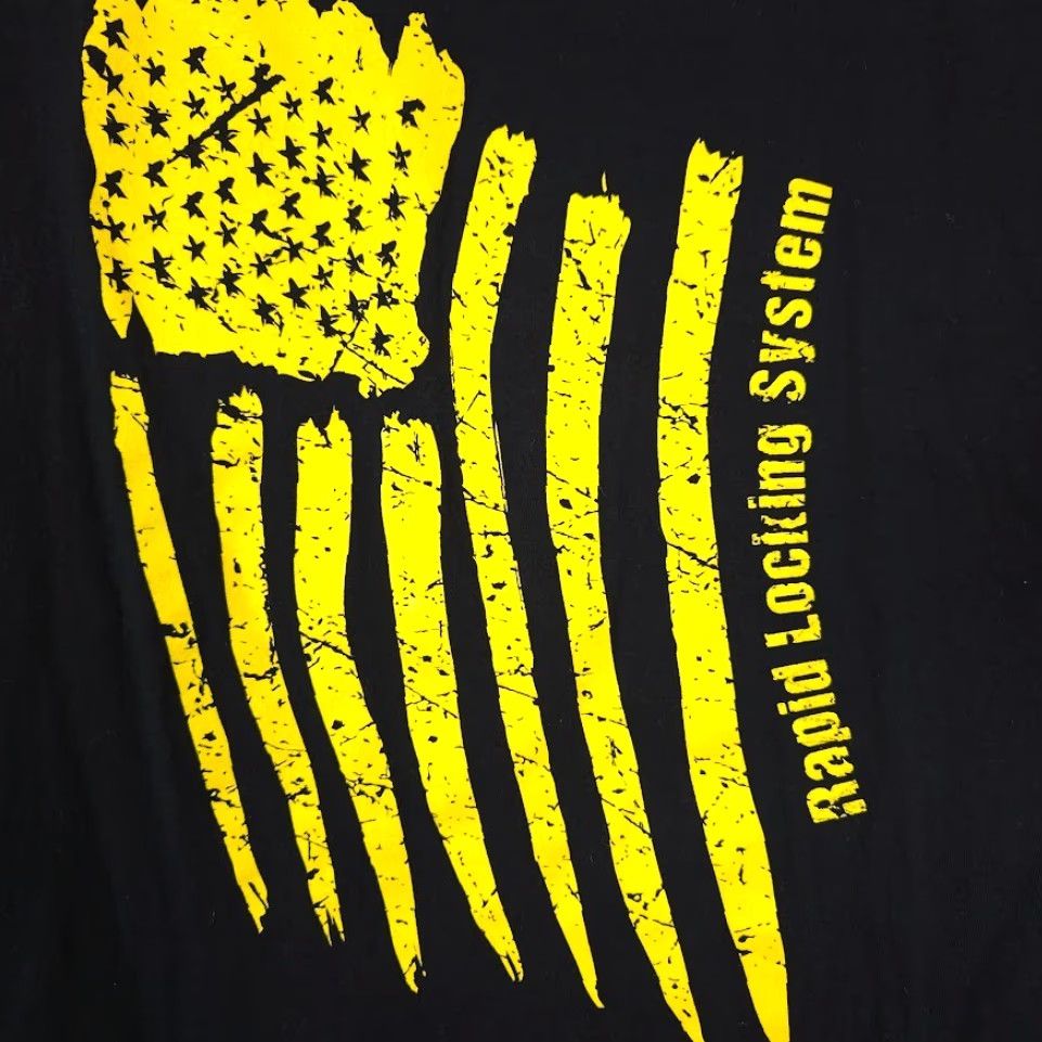 Fruit Of The Loom RLS Rapid Locking System T Shirt Mens Size 2XL Black American Flag Shirt Mens 2XL Black Size US XXL / EU 58 / 5 - 4 Thumbnail