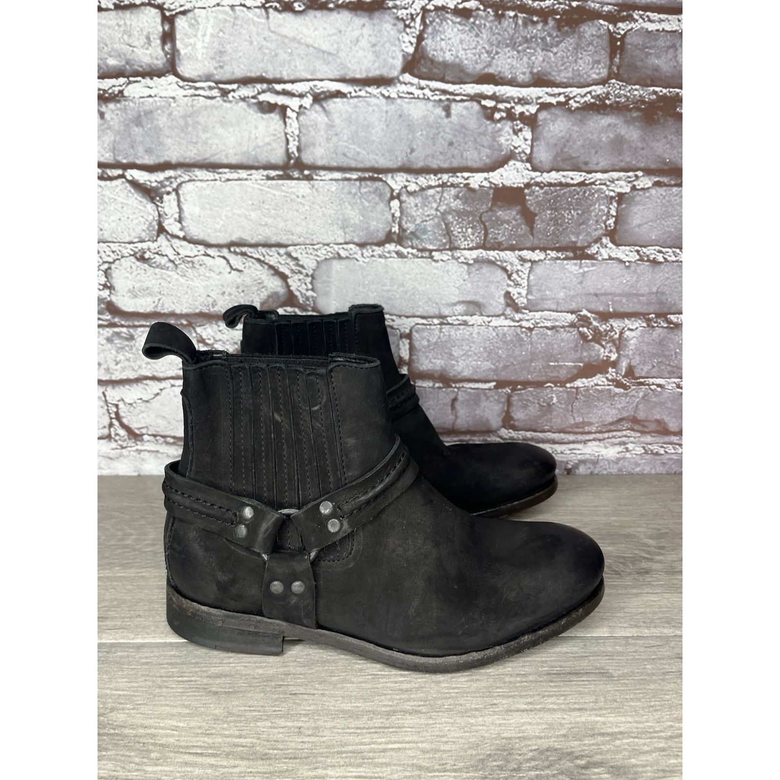 Allsaints AllSaints Italy Black Leather Harness Ankle Chelsea Boots Wo Size US 6.5 / IT 36.5 - 9 Thumbnail