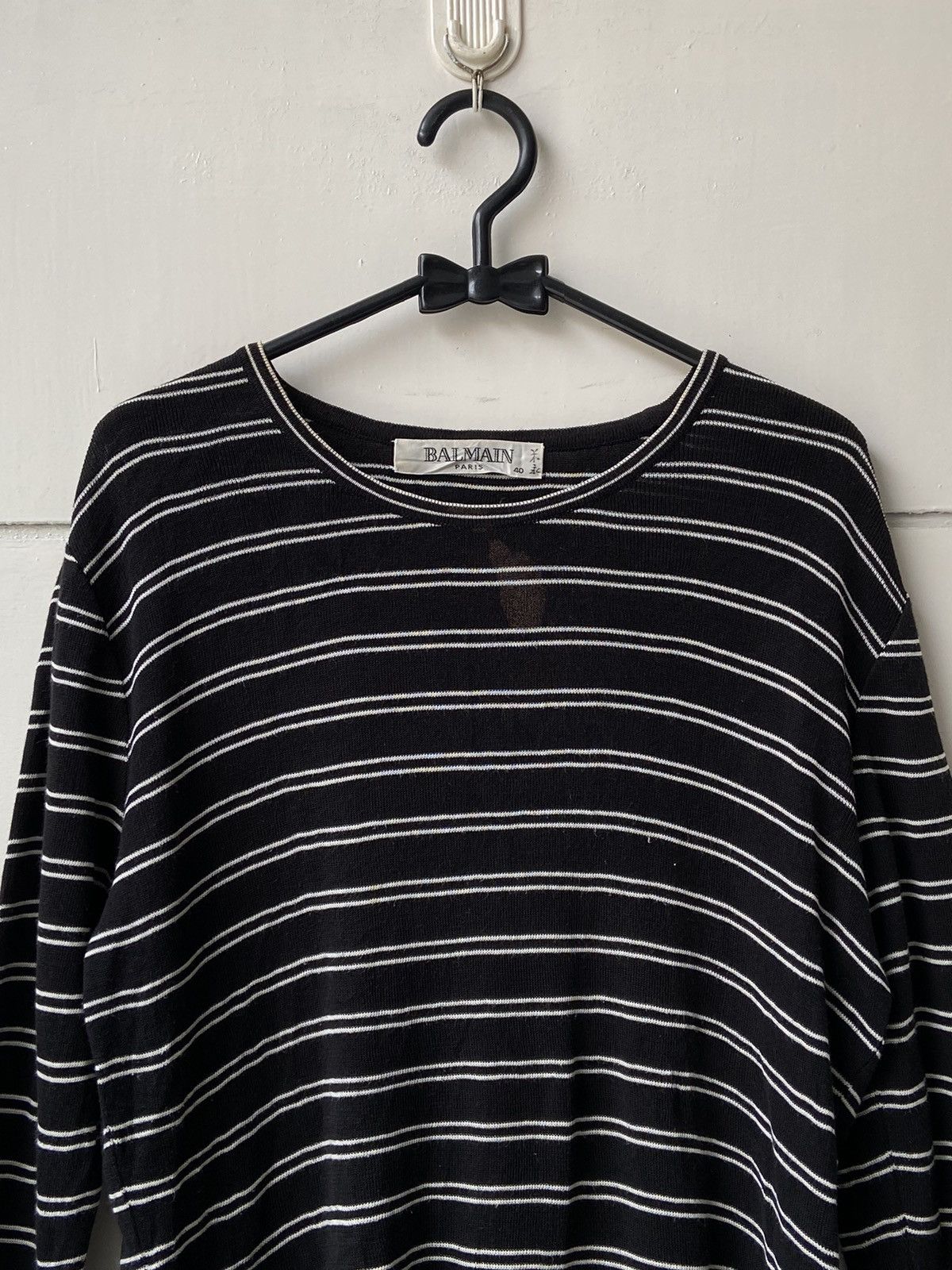 Balmain BALMAIN PARIS Striped Long Sleeve T-shirt Size US S / EU 44-46 / 1 - 3 Thumbnail