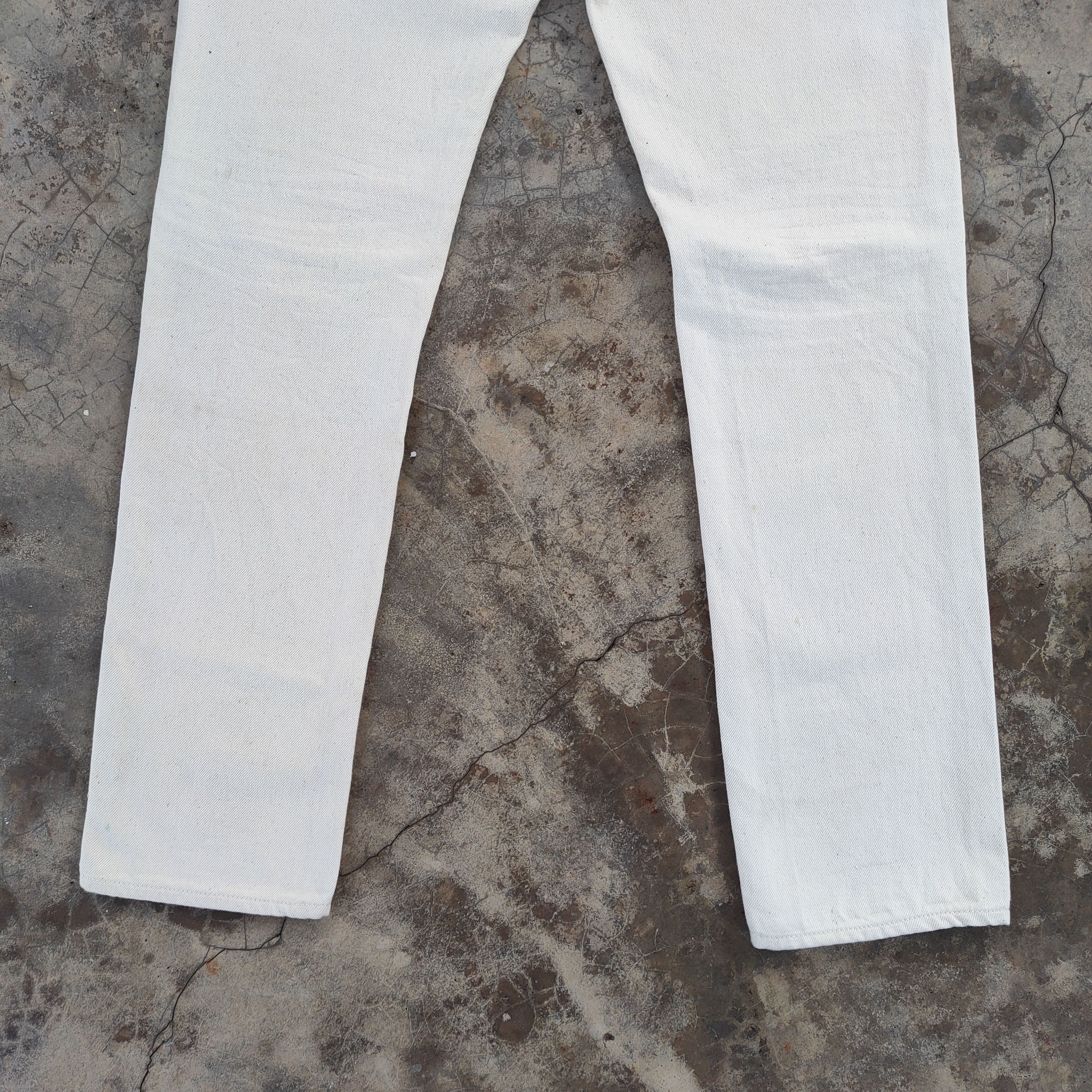 Unused VINTAGE UNUSED SKINNY FADED WHITE YELLOW JEANS DENIM PANTS Size US 32 / EU 48 - 13 Thumbnail