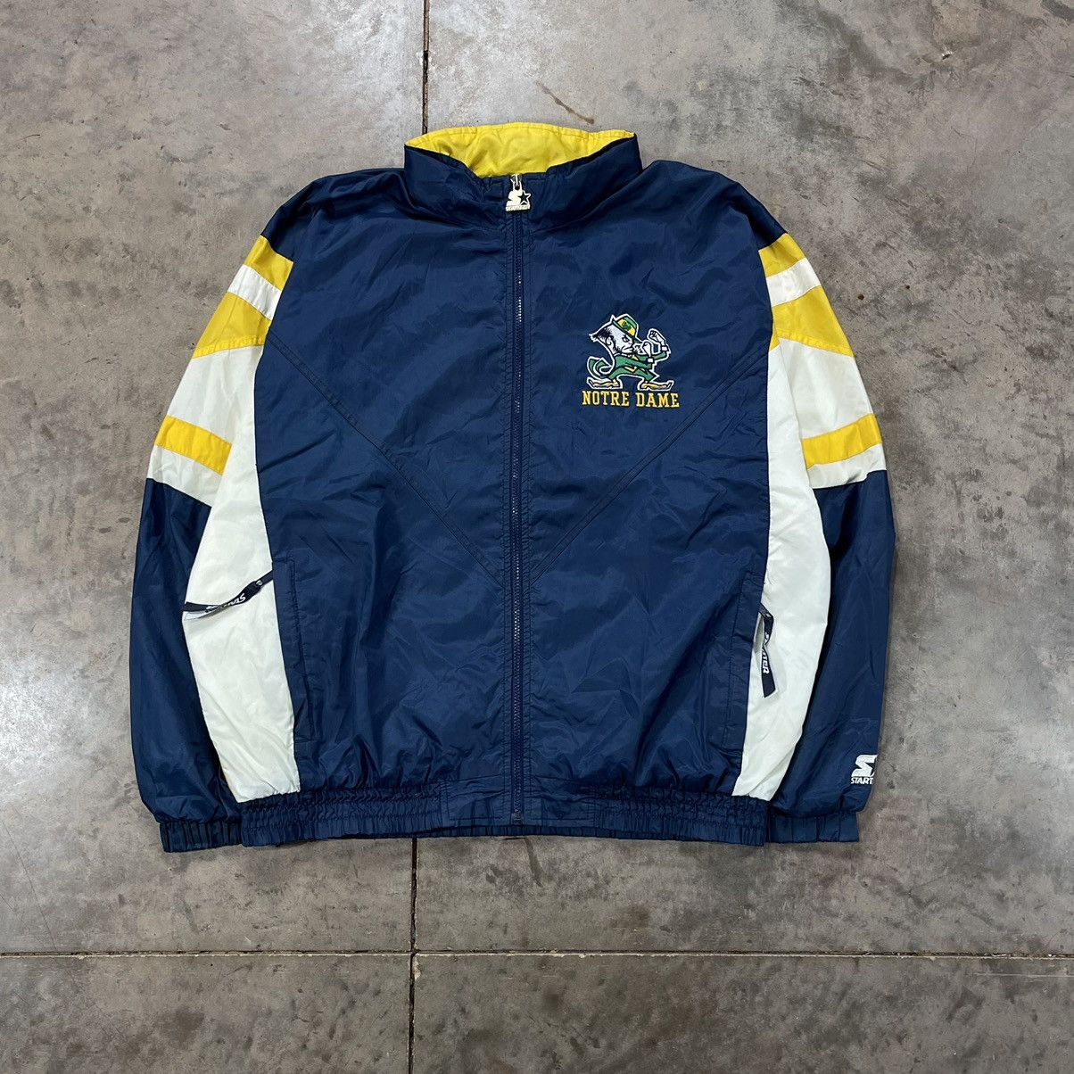 Vintage 90s Notre Dame Full Zip Starter Jacket