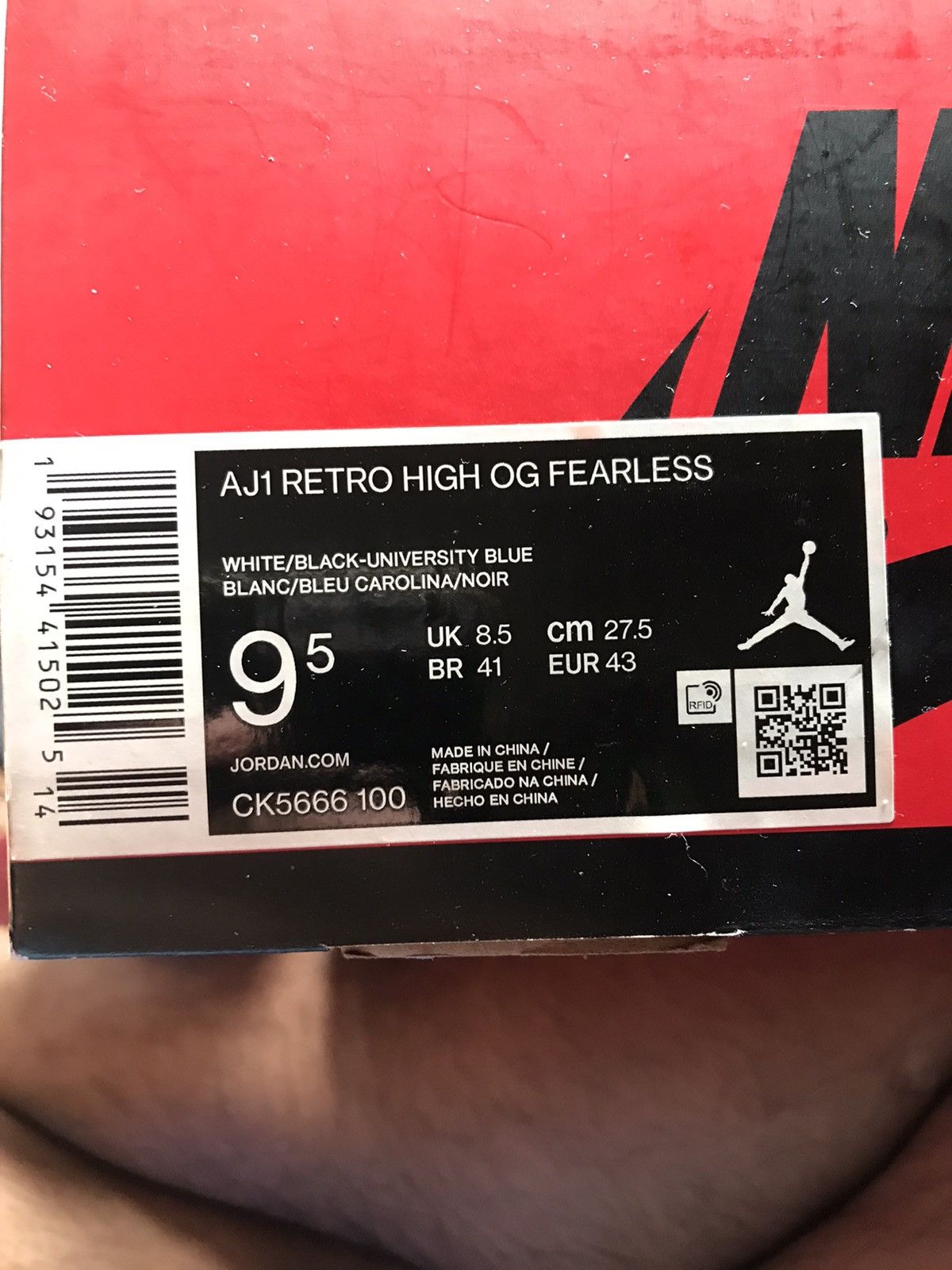 Nike 2019 Size UK 8.5 AJ1 Retro High OG Fearless Size US 9.5 / EU 42-43 - 7 Thumbnail