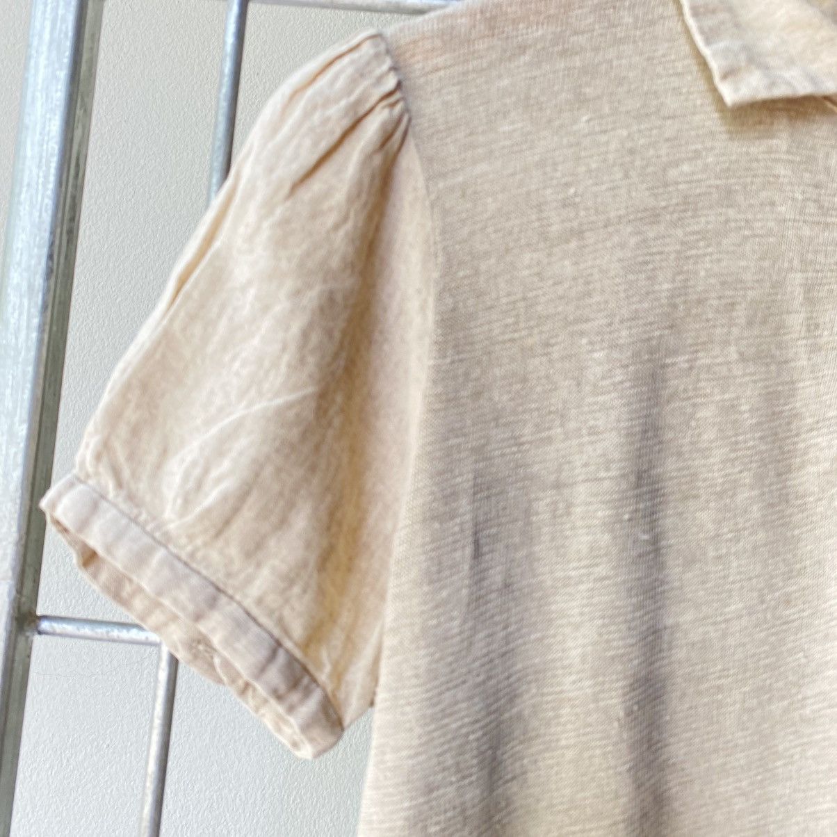 Kapital KAPITAL Beige Puff Sleeve Polo Top Size S / US 4 / IT 40 - 3 Thumbnail