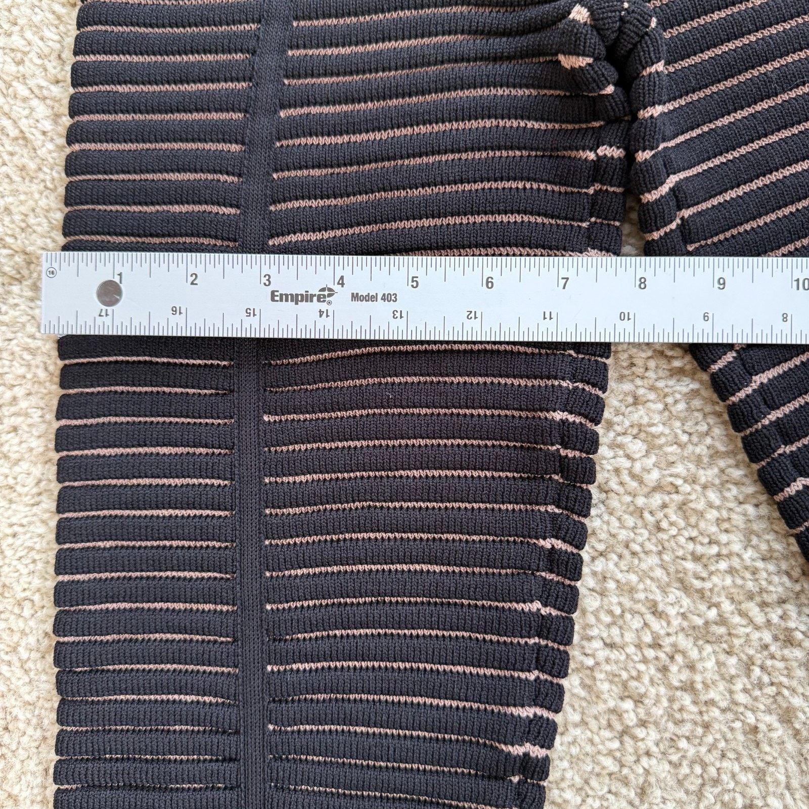 Maniere De Vior Maniere De Voir Bandage Flare Pants Y2K Ribbed Knit Stripe Size 22" - 7 Thumbnail