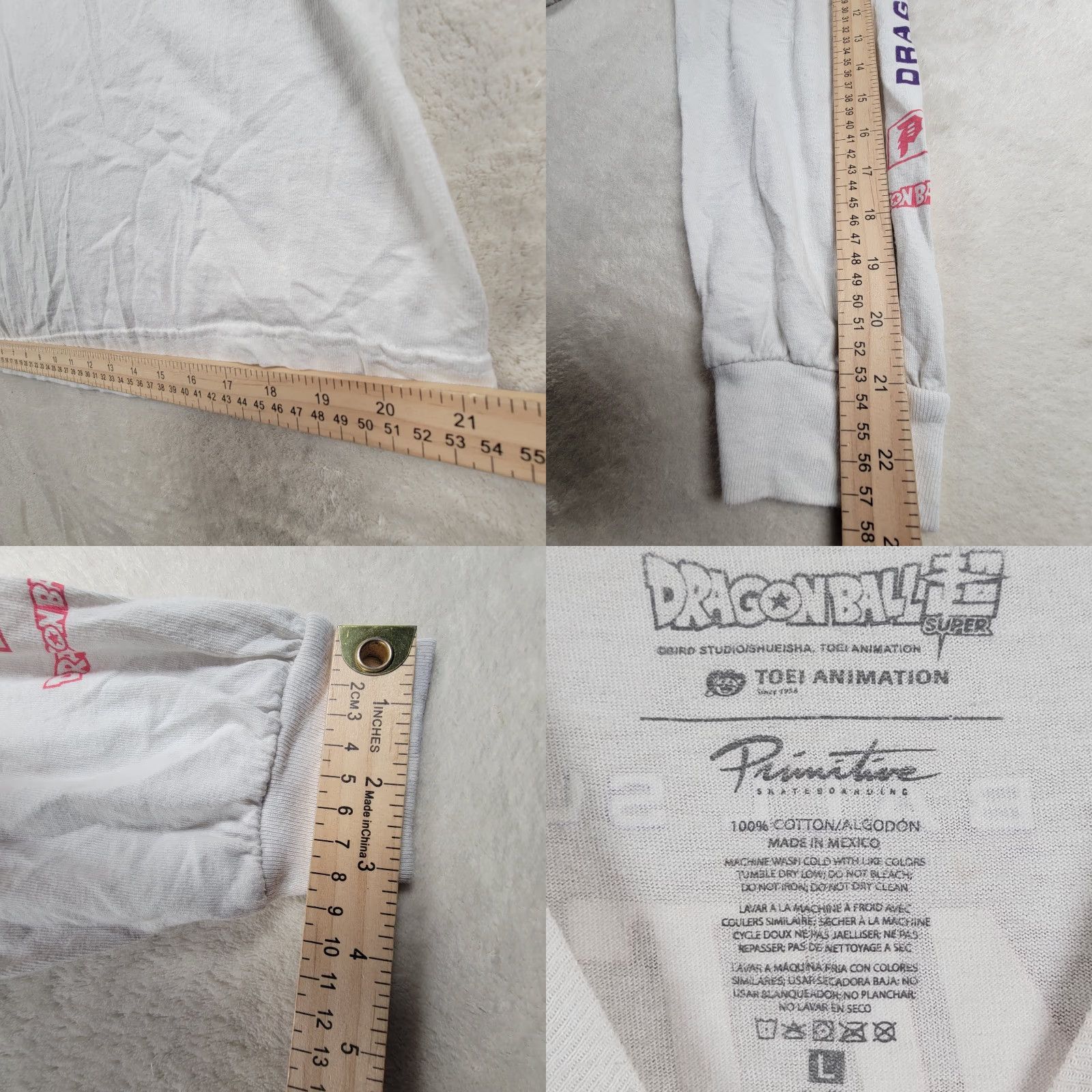 Primitive VINTAGE Primitive Dragon Ball Super Goku Black Rose Long Sleeve Shirt White L Mens Size US L / EU 52-54 / 3 - 9 Thumbnail