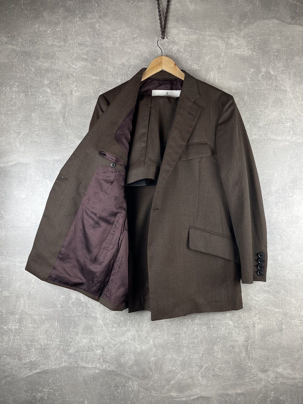 Vivienne Westwood Vivienne Westwood RAF Archive Wool Suit Brown Serge Wool Size 50R - 1 Thumbnail