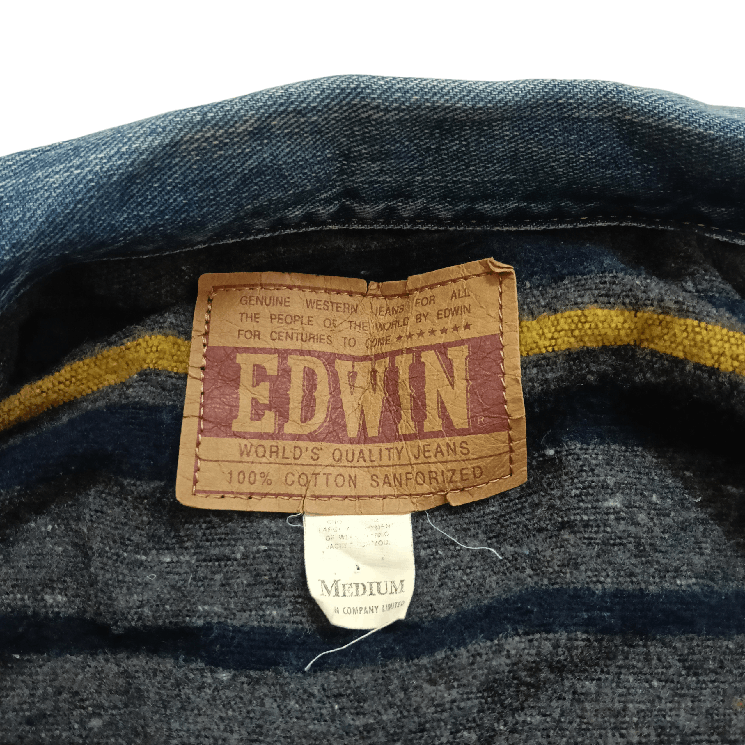 Edwin Vintage 90s Edwin Trucker Blanket Jacket Size US M / EU 48-50 / 2 - 7 Thumbnail