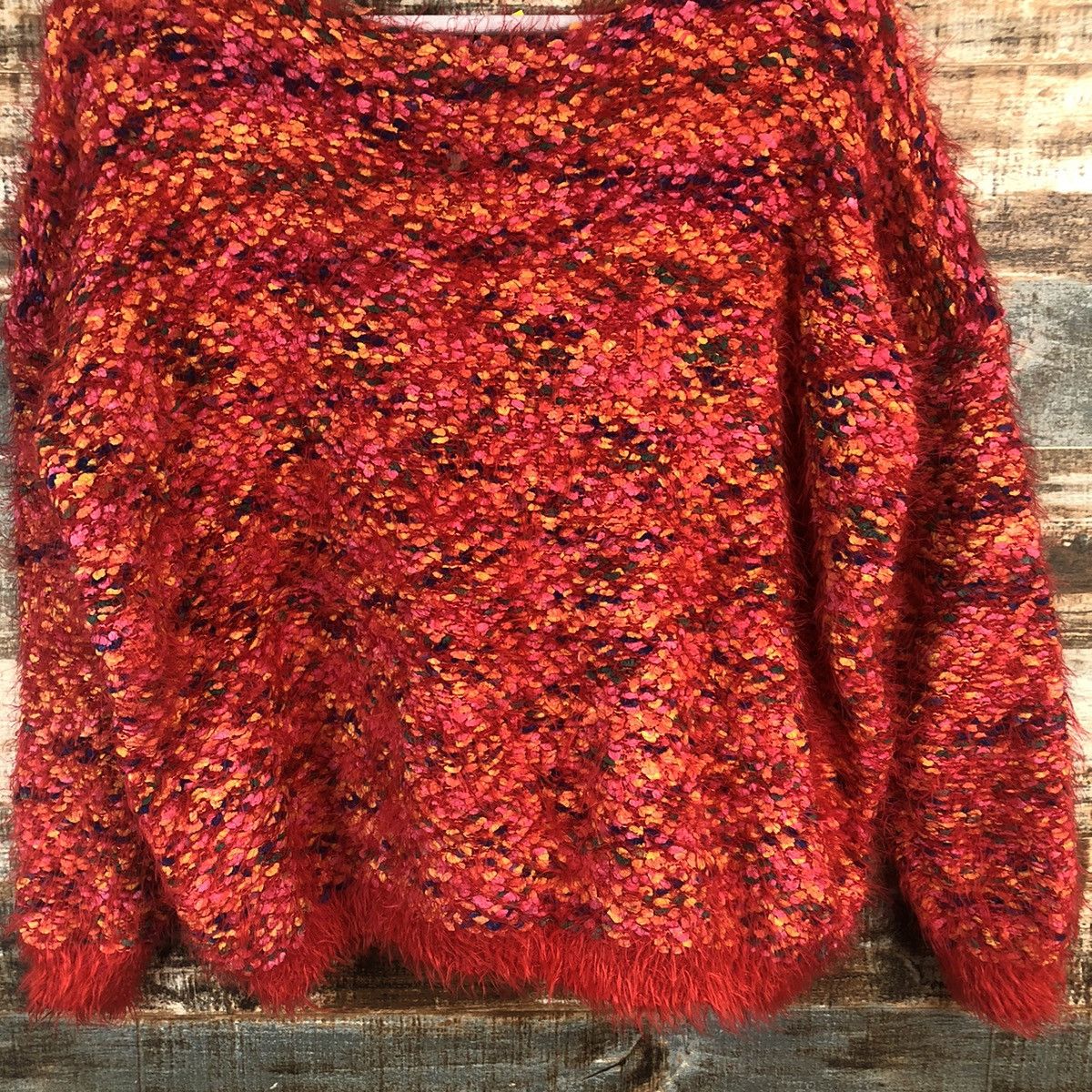 Homespun Knitwear DL Whoo Aa Red Mohair shaggy fur Knitwear #C323 Size M / US 6-8 / IT 42-44 - 6 Thumbnail