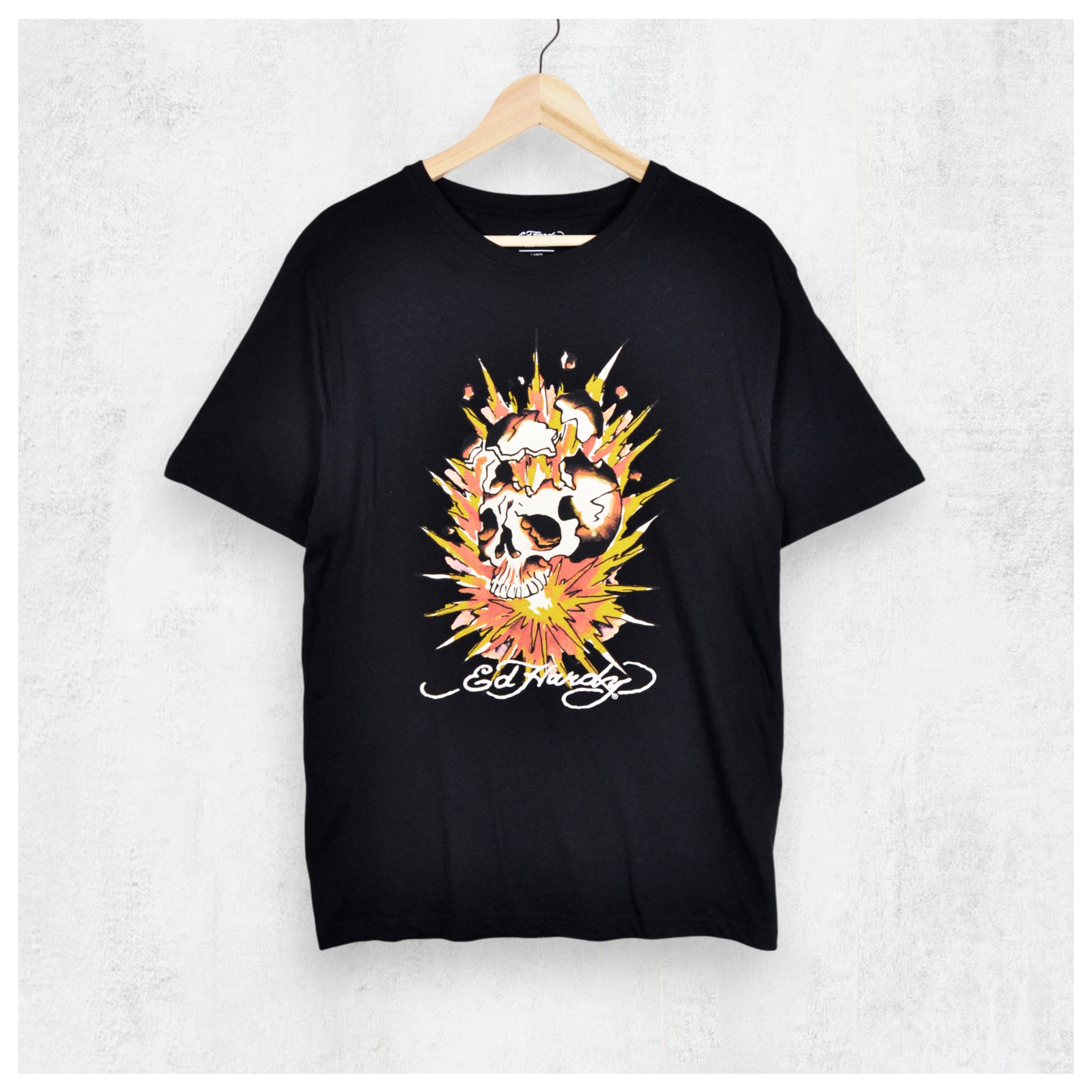 Christian Audigier × Ed Hardy Ed Hardy Exploding Skull T Shirt Black Size L 'Sleepwear' Size US L / EU 52-54 / 3 - 1 Thumbnail