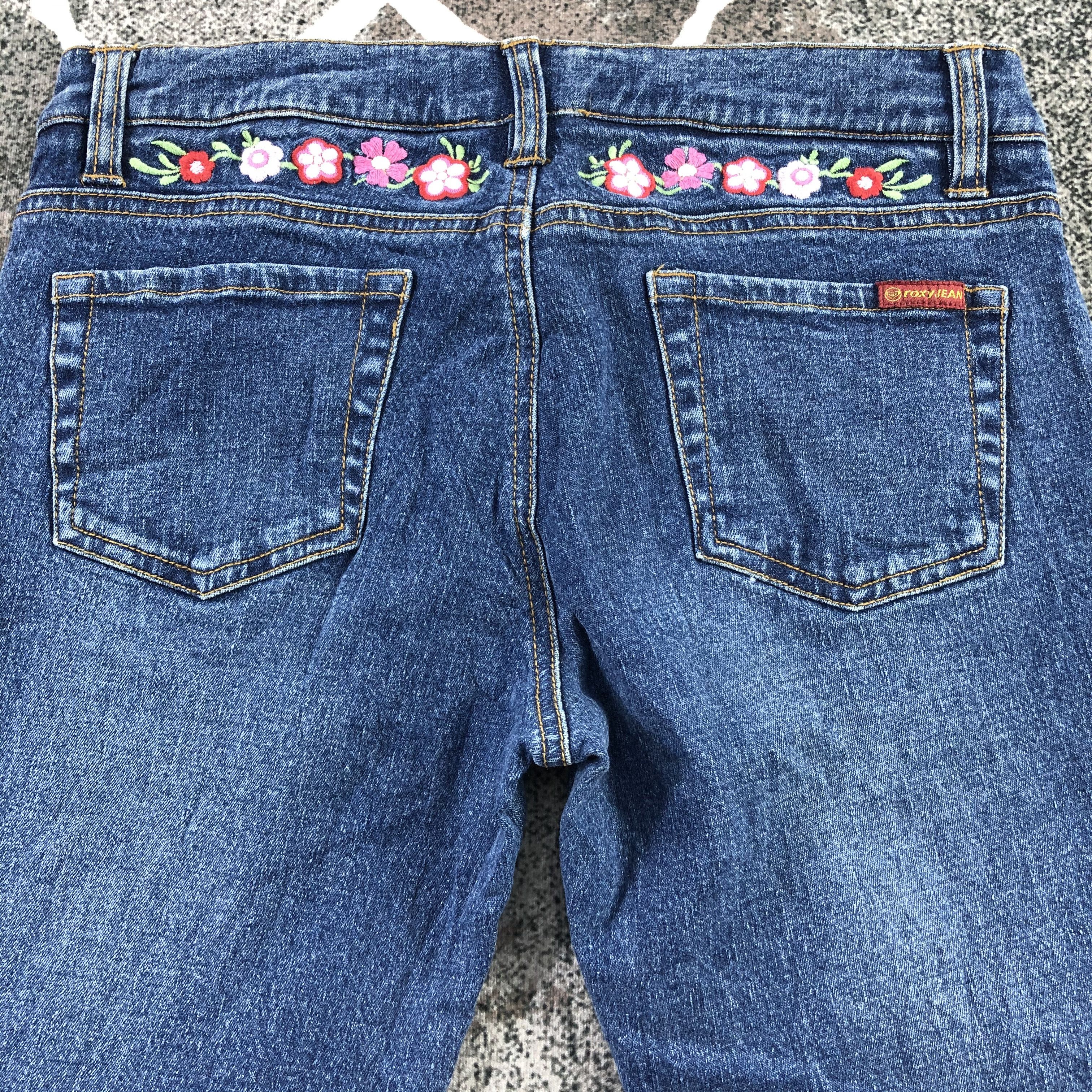 Quiksilver Roxy Jeans Blue Flare Denim KJ1356 Size 29" - 4 Thumbnail