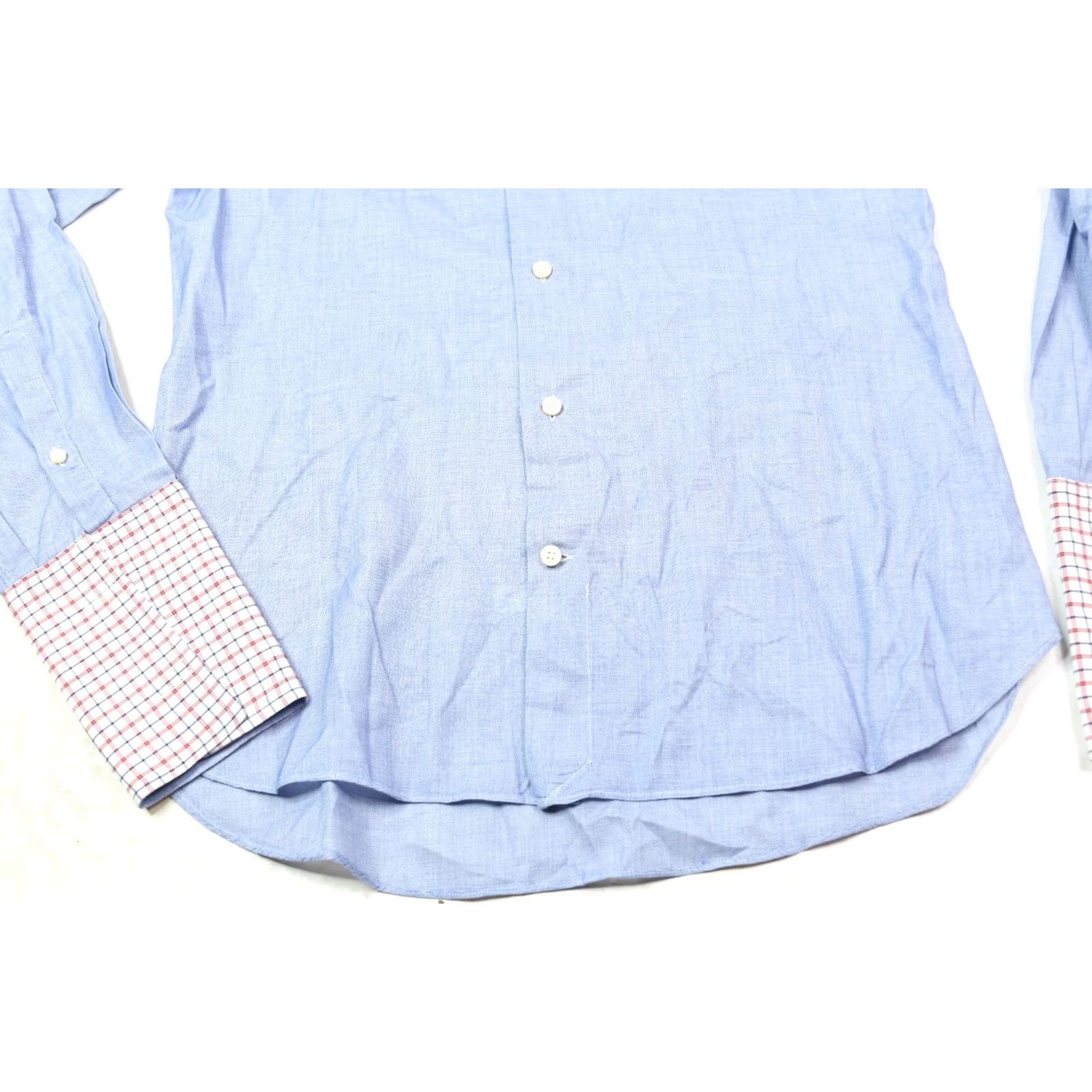 Vintage Eredi Pisano Shirt Blue Cotton Woven Long Sleeve Classic French Cuff 15.75 Mens Shirt Size US L / EU 52-54 / 3 - 4 Thumbnail