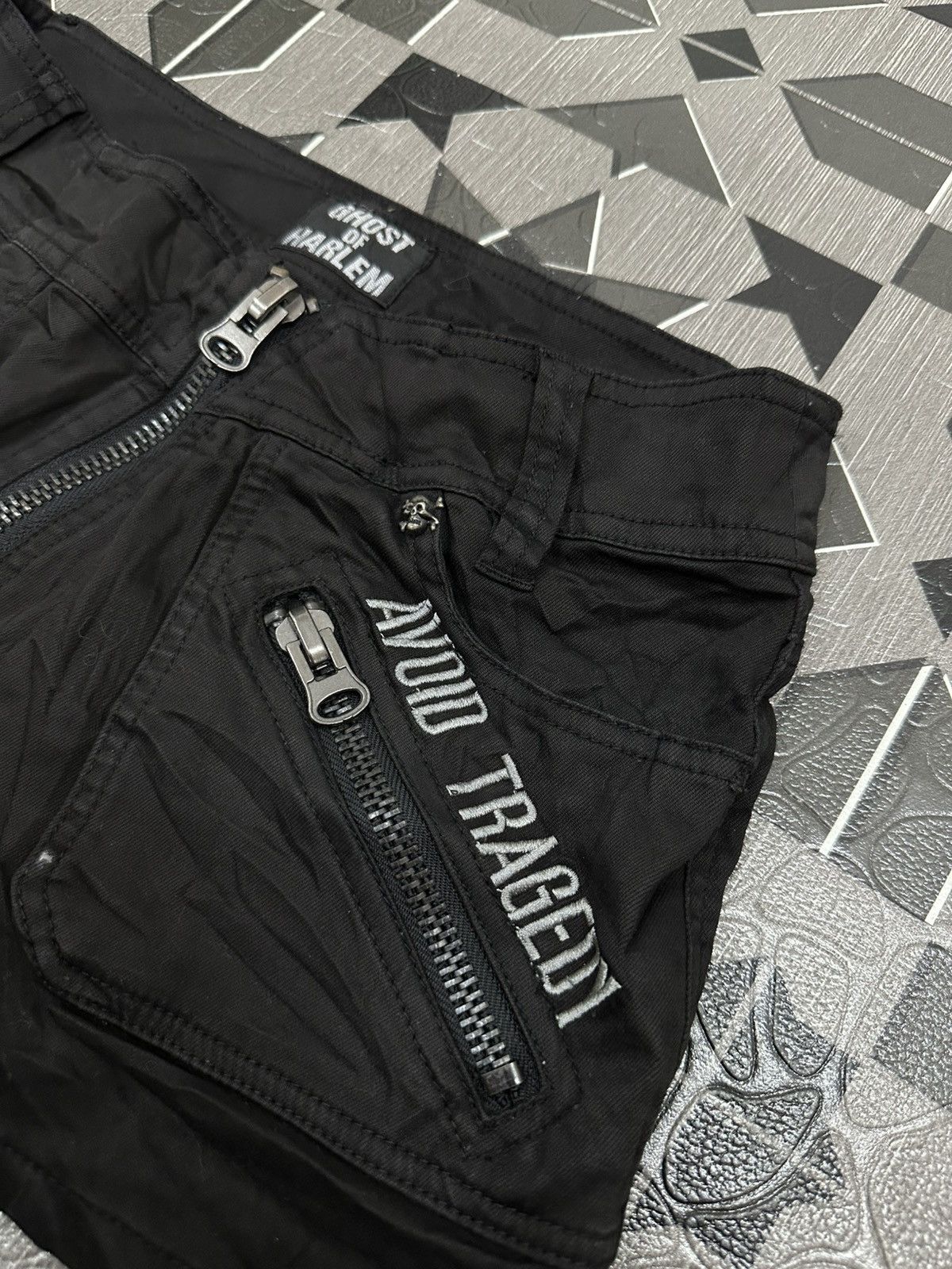 Japanese Brand Ghost Of Harlem Skull Studed Double Zipper Gothic Short Pant Size 26" / US 2 / IT 38 - 11 Thumbnail