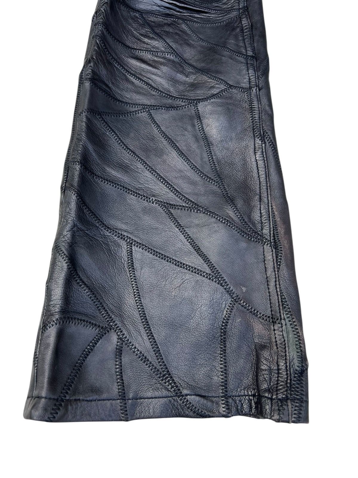 Leather Vintage DOMON HOMME Japan Patchwork Sheepskin Leather Jeans Size US 29 - 11 Thumbnail