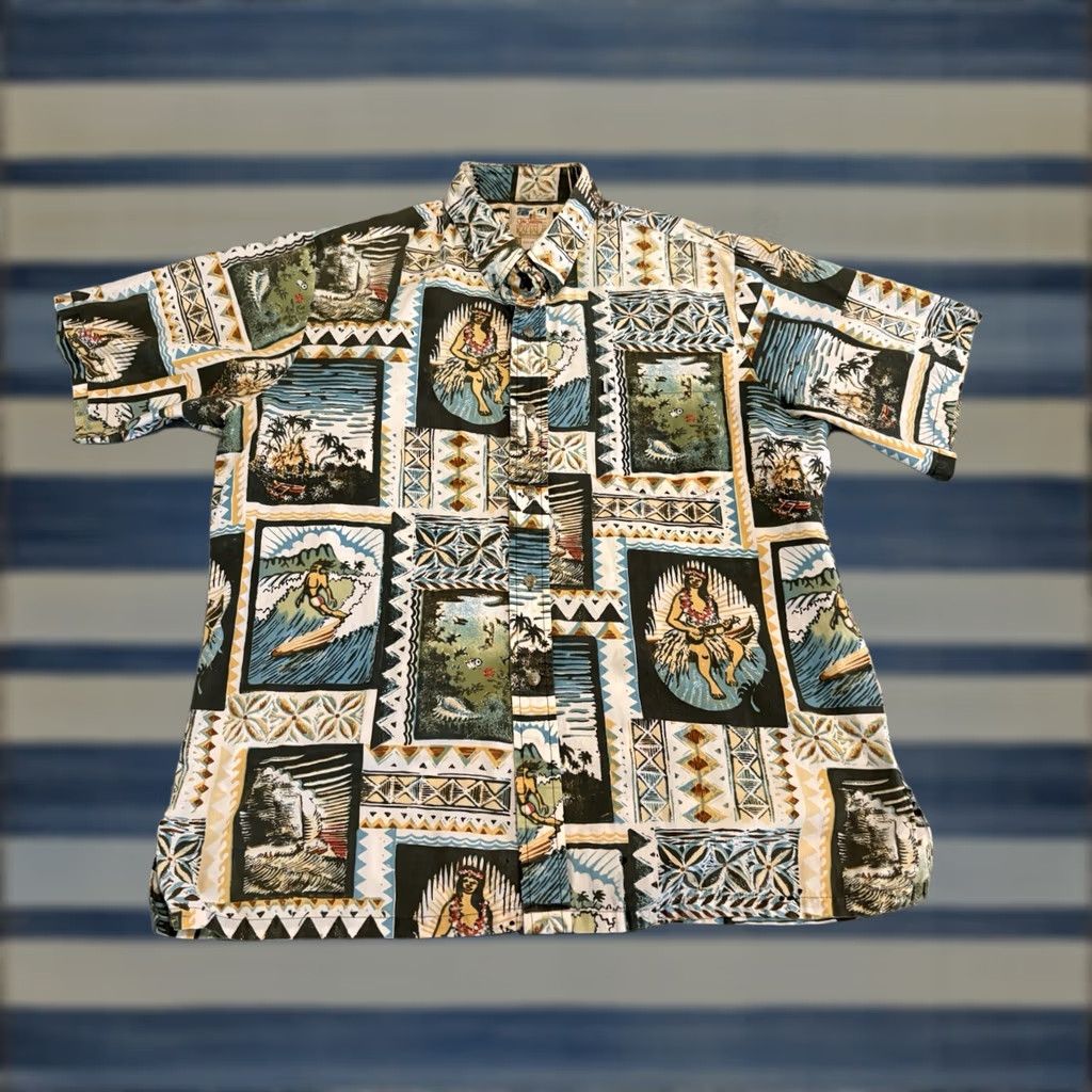 Vintage Kahala John Severson Hawaiian Shirt Surfing Hula Mens Large Size US L / EU 52-54 / 3 - 1 Thumbnail