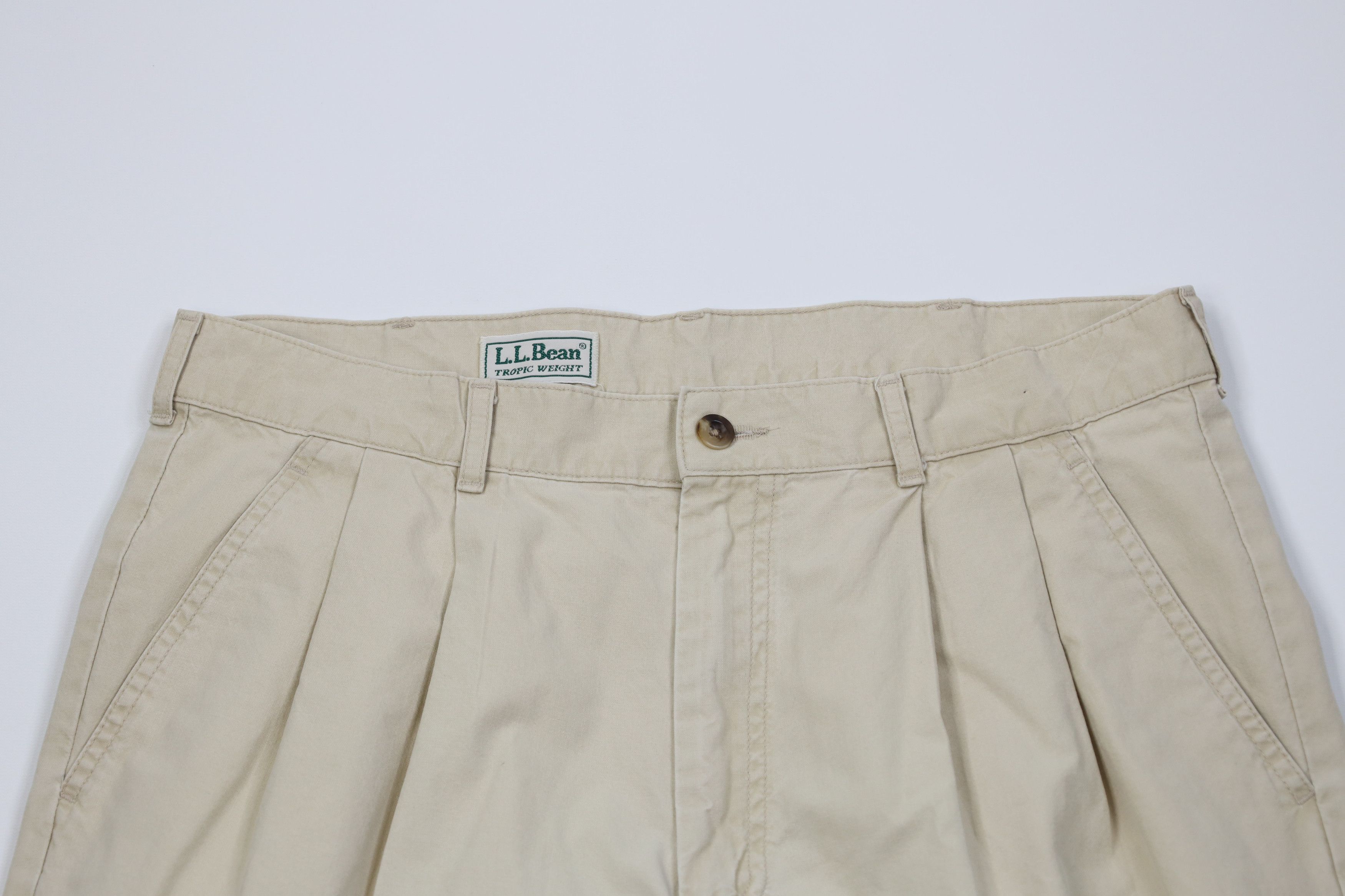L.L. Bean Vintage 90s LL Bean Weight Wide Leg Pants Stonewash Beige Size US 32 / EU 48 - 2 Thumbnail