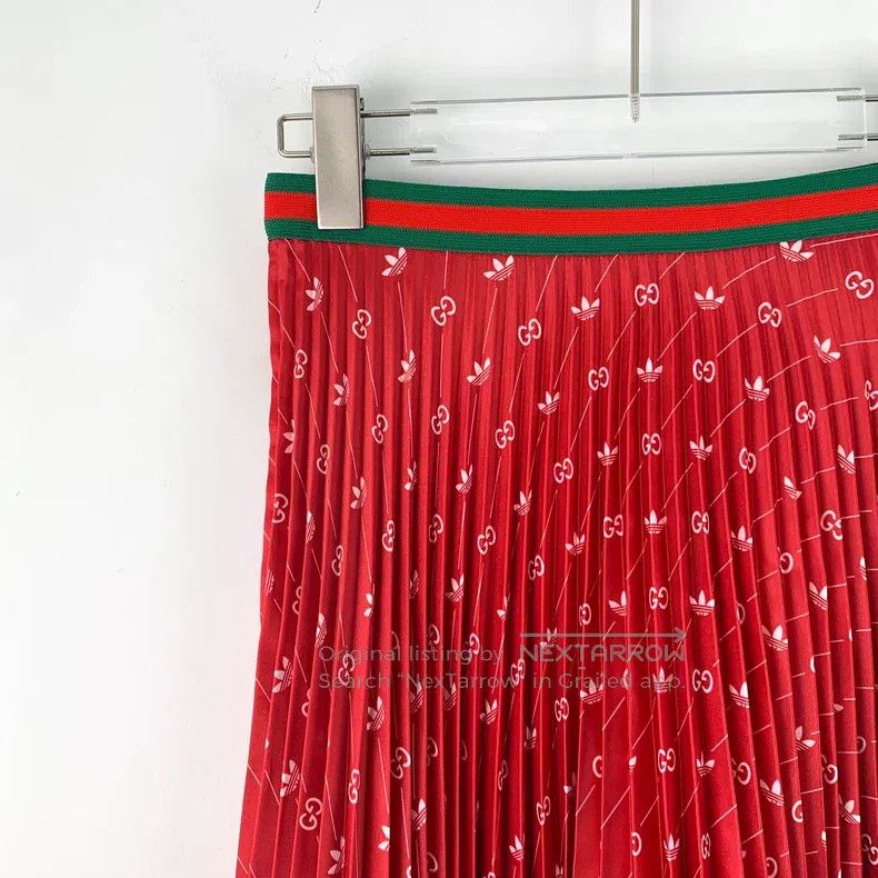 Gucci Gucci Red logo cotton pleated half-length skirt Size 25" / US 0 / IT 36 - 3 Thumbnail