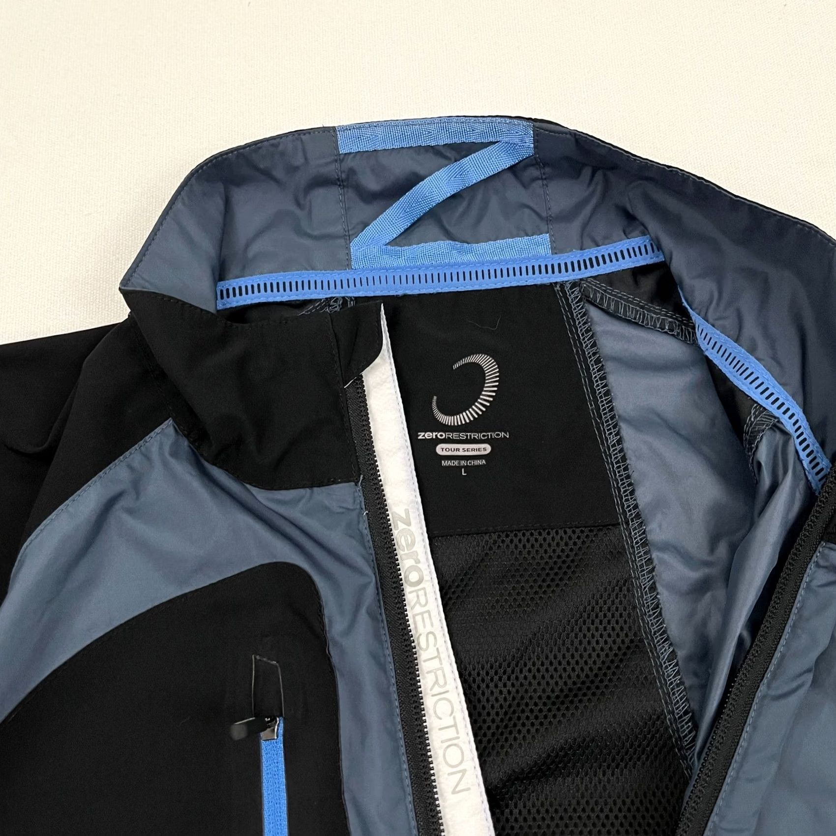Vintage Zero Restriction Tour Series Windbreaker Pullover Mens L Blue Golf Quarter Zip Size US L / EU 52-54 / 3 - 2 Thumbnail