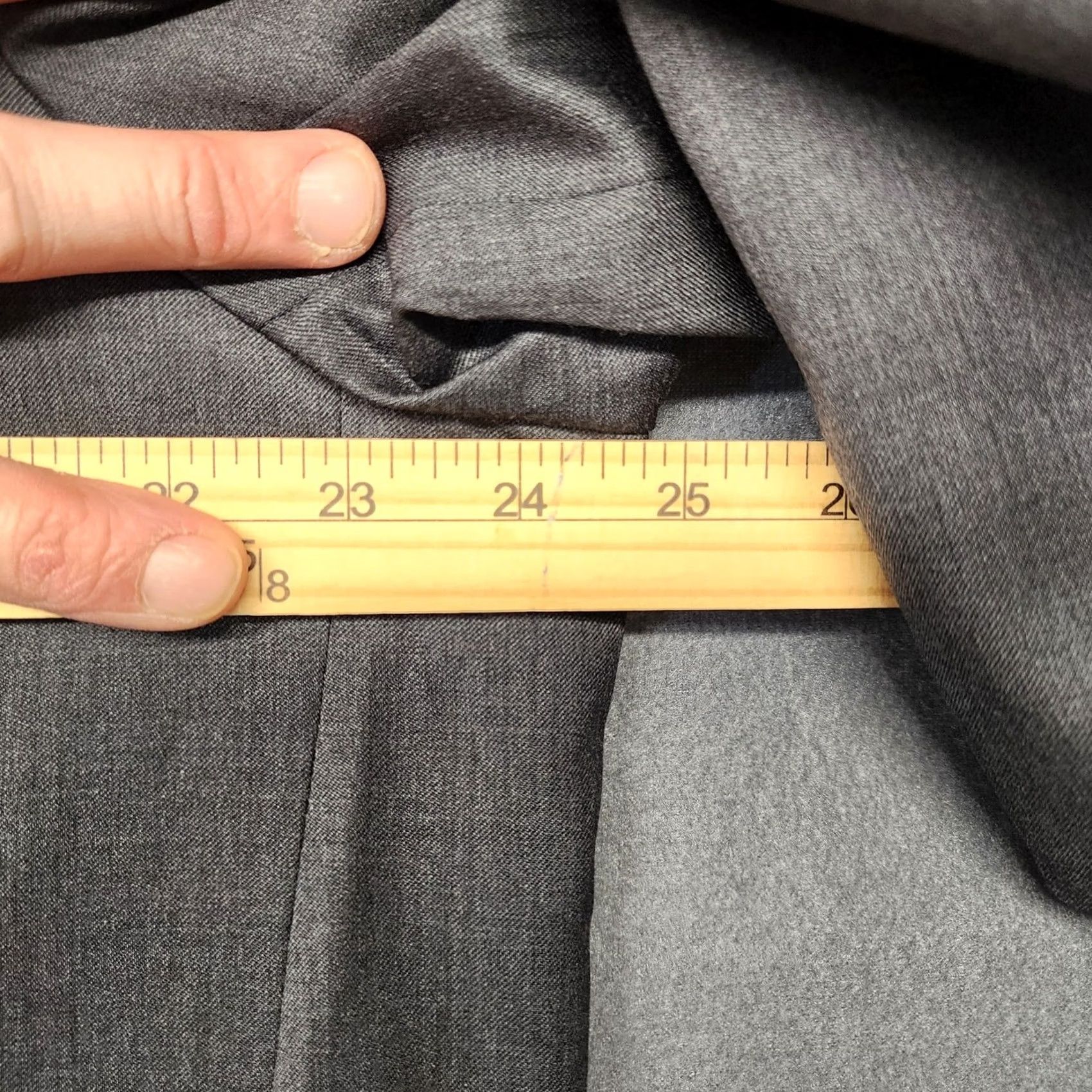 Joseph Abboud Joseph Abboud Sport Coat Blazer Mens 43L Grey Wool Shirt Jacket 2 Piece Notch Lapel Four-Button Two-Button Double-Vented Mens Size 46R - 5 Thumbnail