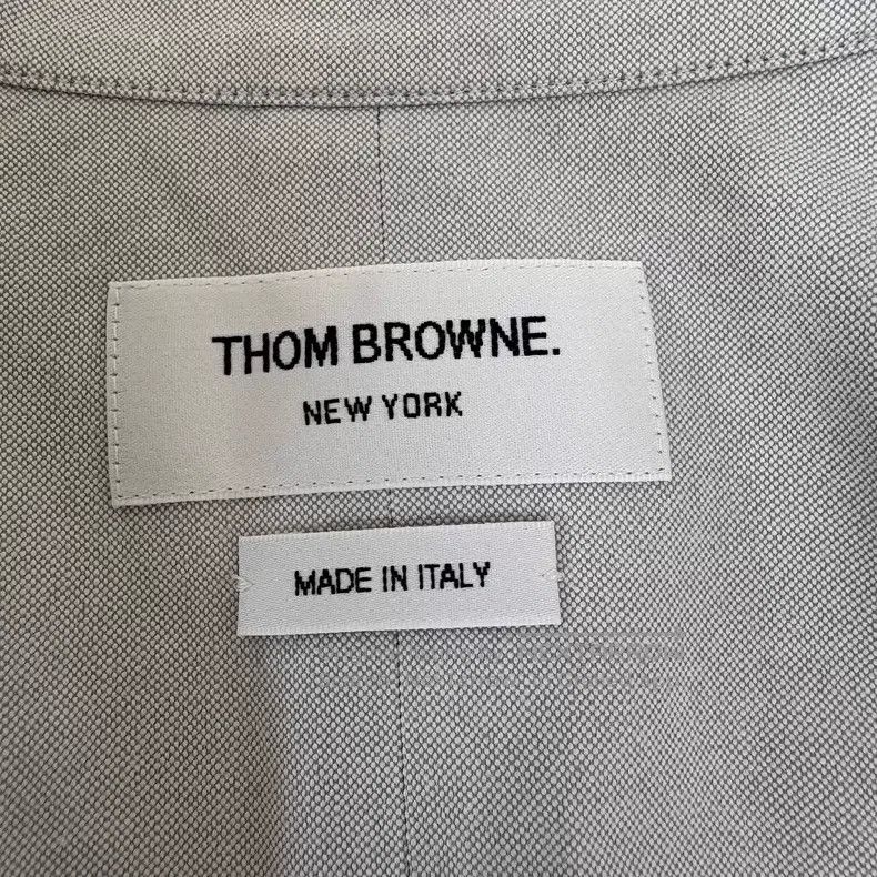 Thom Browne Thom Browne Classic Four Stripe Shirt in Grey Oxford Cloth Size XS / US 0-2 / IT 36-38 - 6 Thumbnail