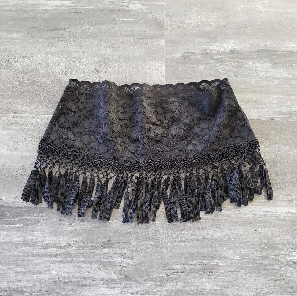 Designer Black Tassel Detailed Laced Pajama Mini Size ONE SIZE - 1 Thumbnail