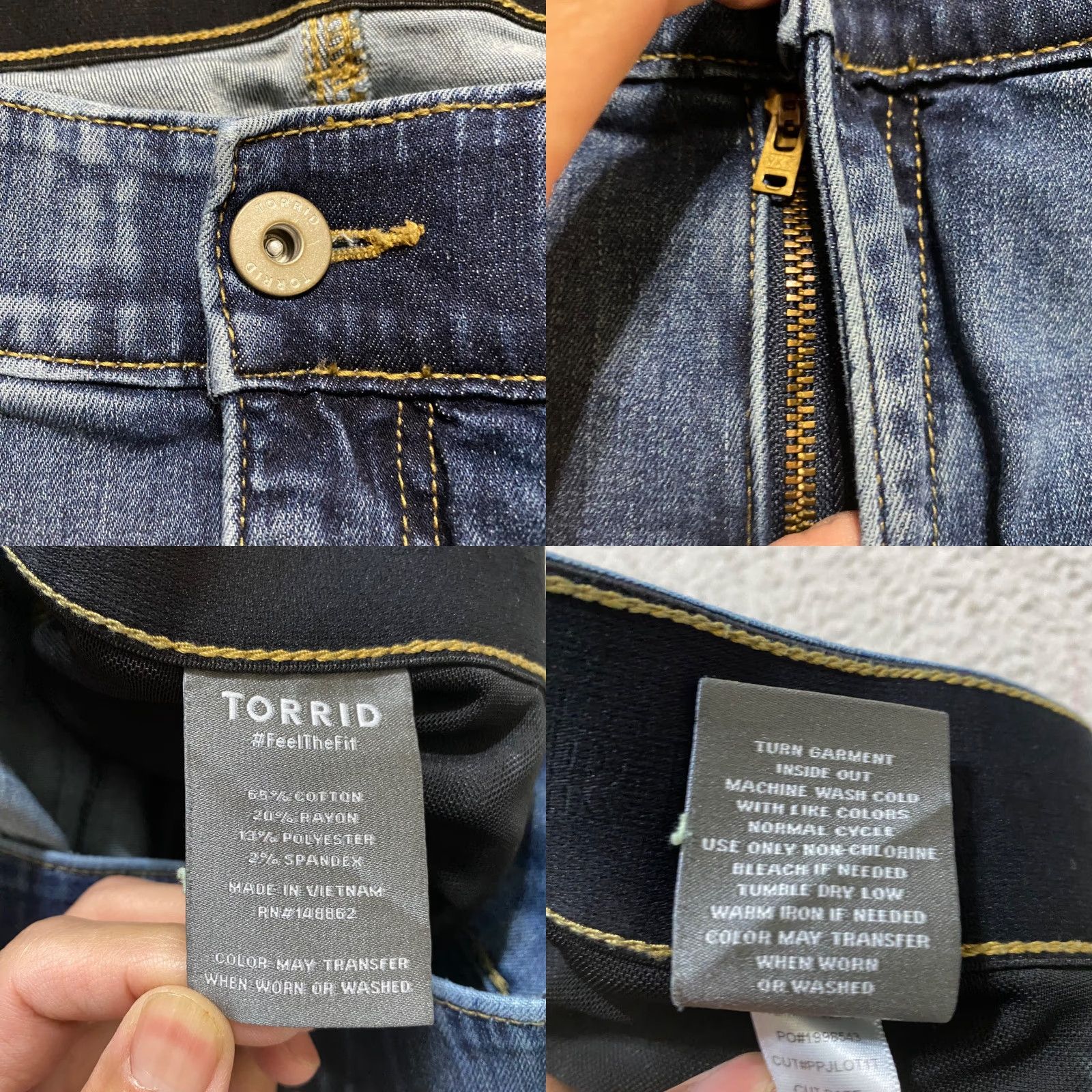 Torrid Torrid Jeans Skinny 24 Tall Blue Denim Medium Wash High Rise Womens Adult Jeans 5-Pocket Design Stretch Size 42" / US 20 - 8 Thumbnail