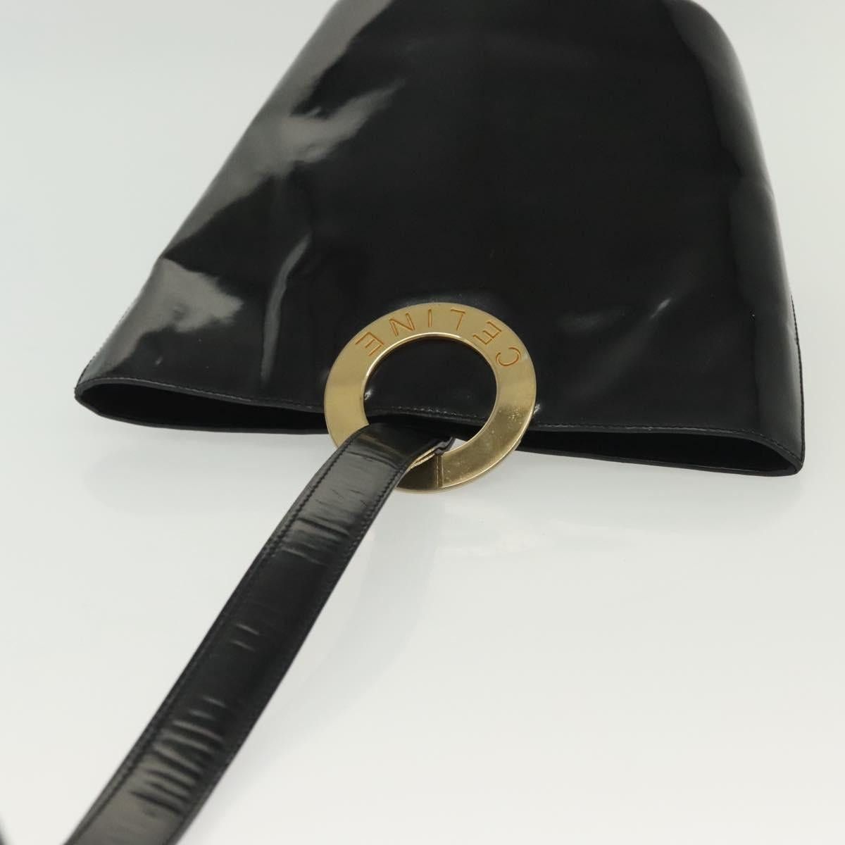 Celine CELINE Circle Shoulder Bag Enamel Black Gold Size ONE SIZE - 6 Thumbnail