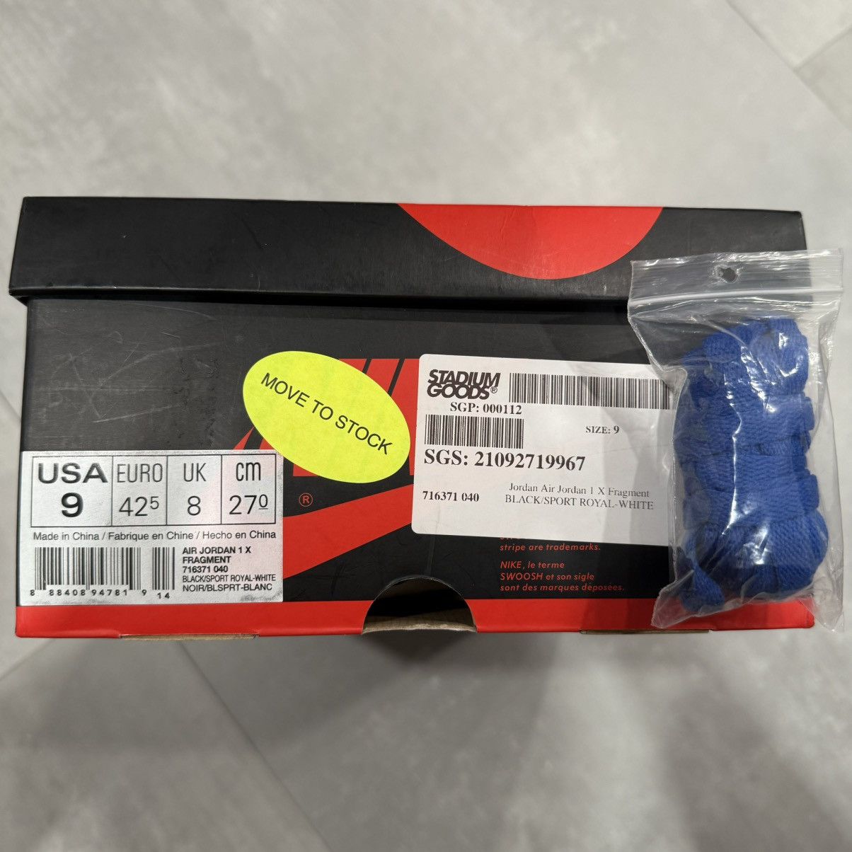 Jordan Brand × Nike Air Jordan 1 Retro Fragment Design size 9 Brand New Ship Now Size US 9 / EU 42 - 9 Thumbnail