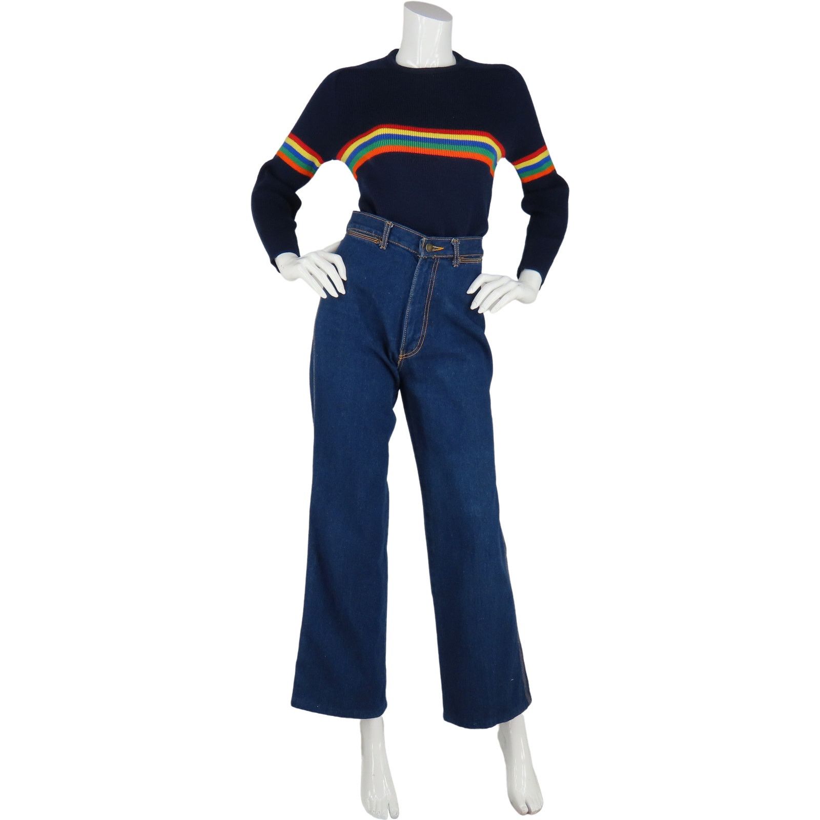 Other 80s 70s Vintage Indigo High Waisted Mom Denim Jeans 37 Size 37" - 6 Thumbnail