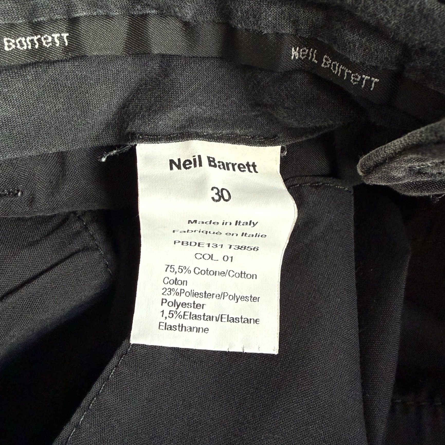 Neil Barrett NEIL BARRETT Denim Cropped Banding Slacks Pants 30 Black Men's Regular Inseam 26.5” Zip Fly Hook Closure Band 90s? Size US 30 / EU 46 - 6 Thumbnail