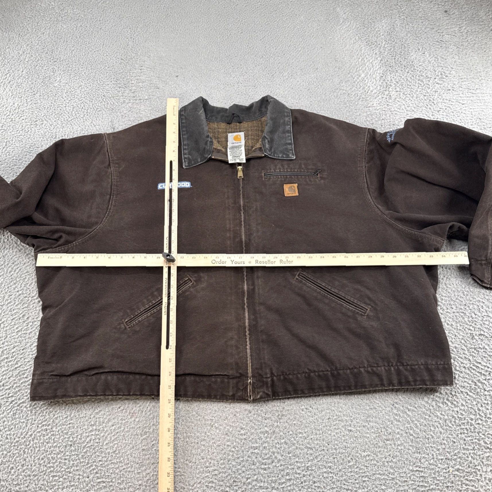 Carhartt VINTAGE Carhartt J97 Detroit Bomber Jacket 5XL Brown Canvas Lined Poly 90s Workwear Mens Size US XXL / EU 58 / 5 - 6 Thumbnail