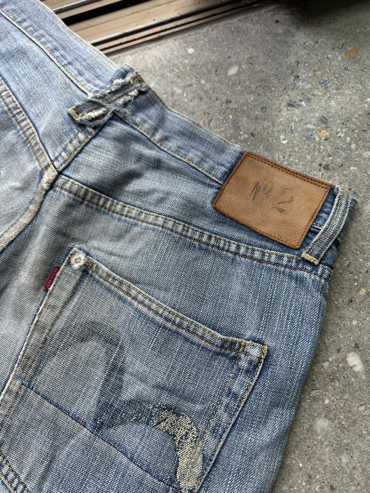 Evisu EVISU WASHED DISTRESSED SELVEDJE DAICOCK JEANS N2 Size US 33 - 6 Thumbnail