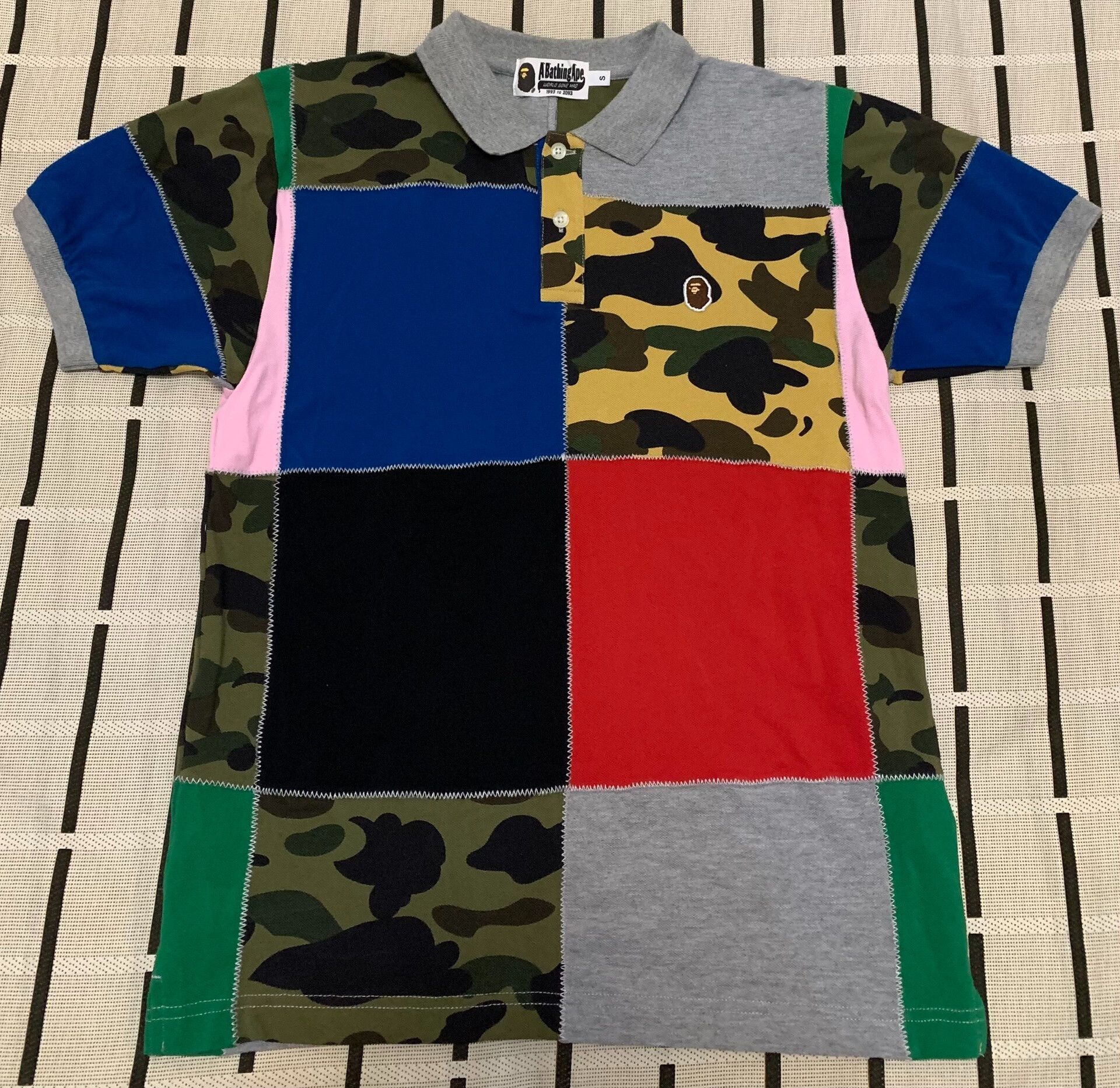 Bape Bape Mix Camo Relaxed Side Shark Polo | Grailed