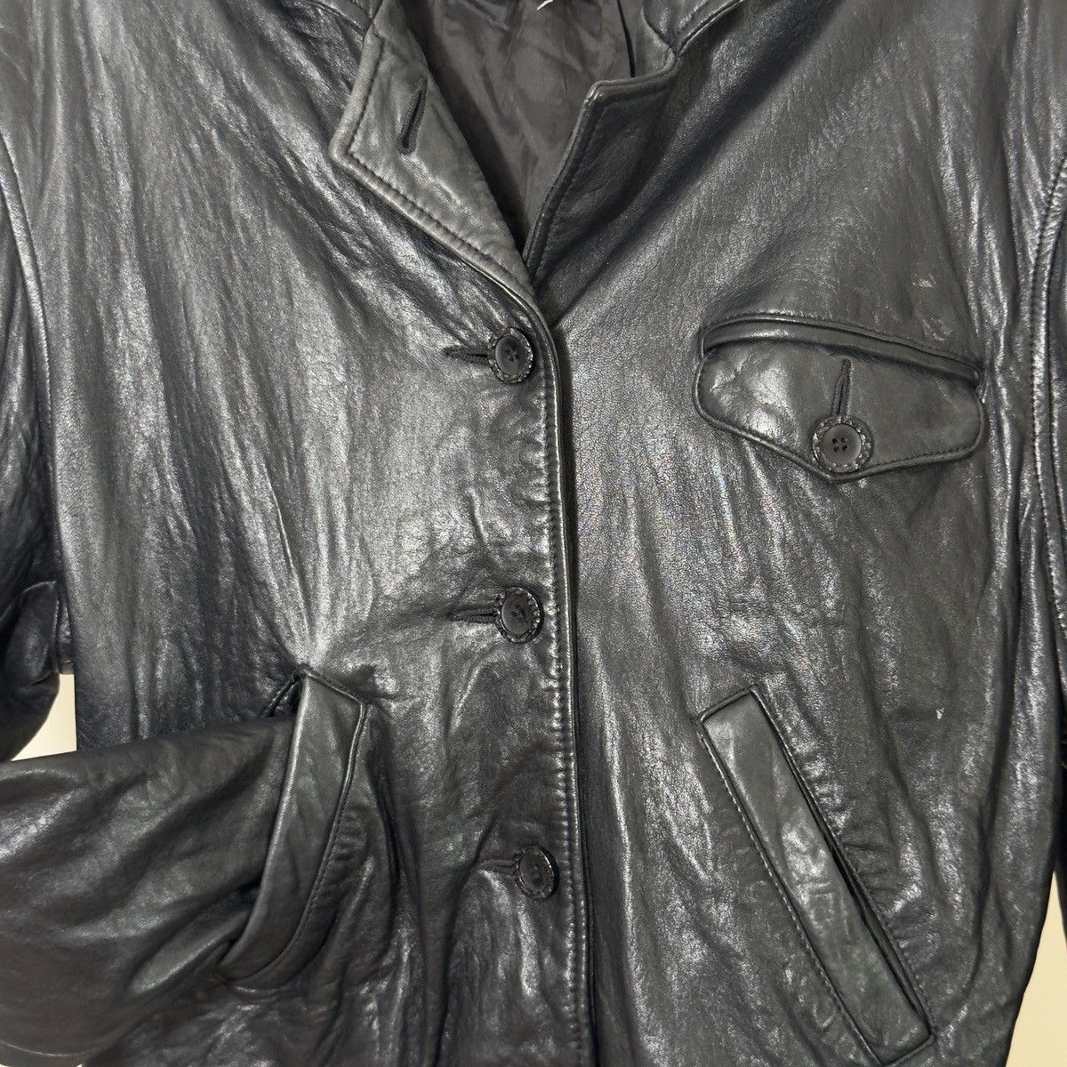 Other Vintage genuine leather jacket button-up fron Size US M / EU 48-50 / 2 - 3 Thumbnail