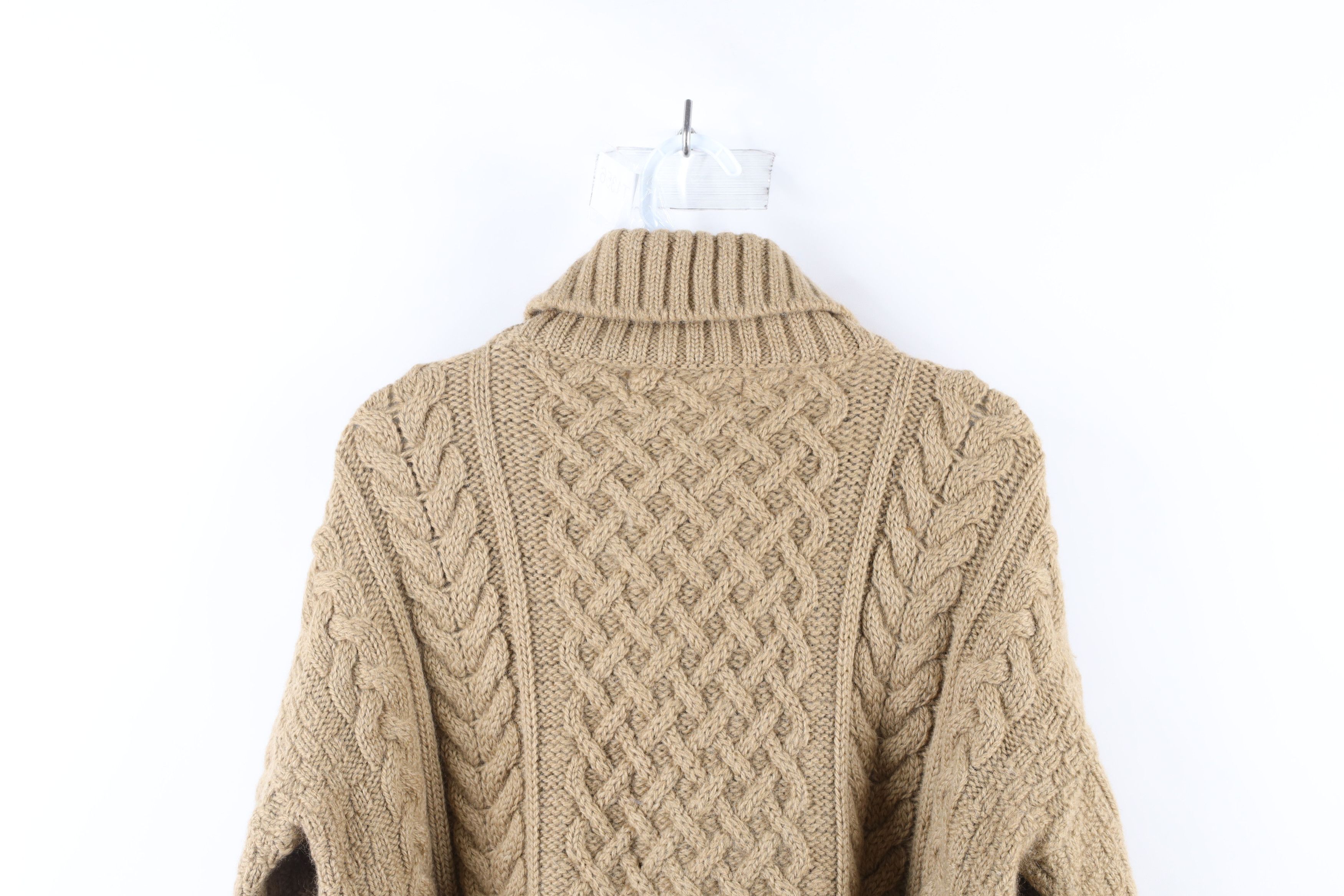 Vintage Vintage 90s Wool Cable Knit Fisherman Turtleneck Sweater Size M / US 6-8 / IT 42-44 - 6 Thumbnail