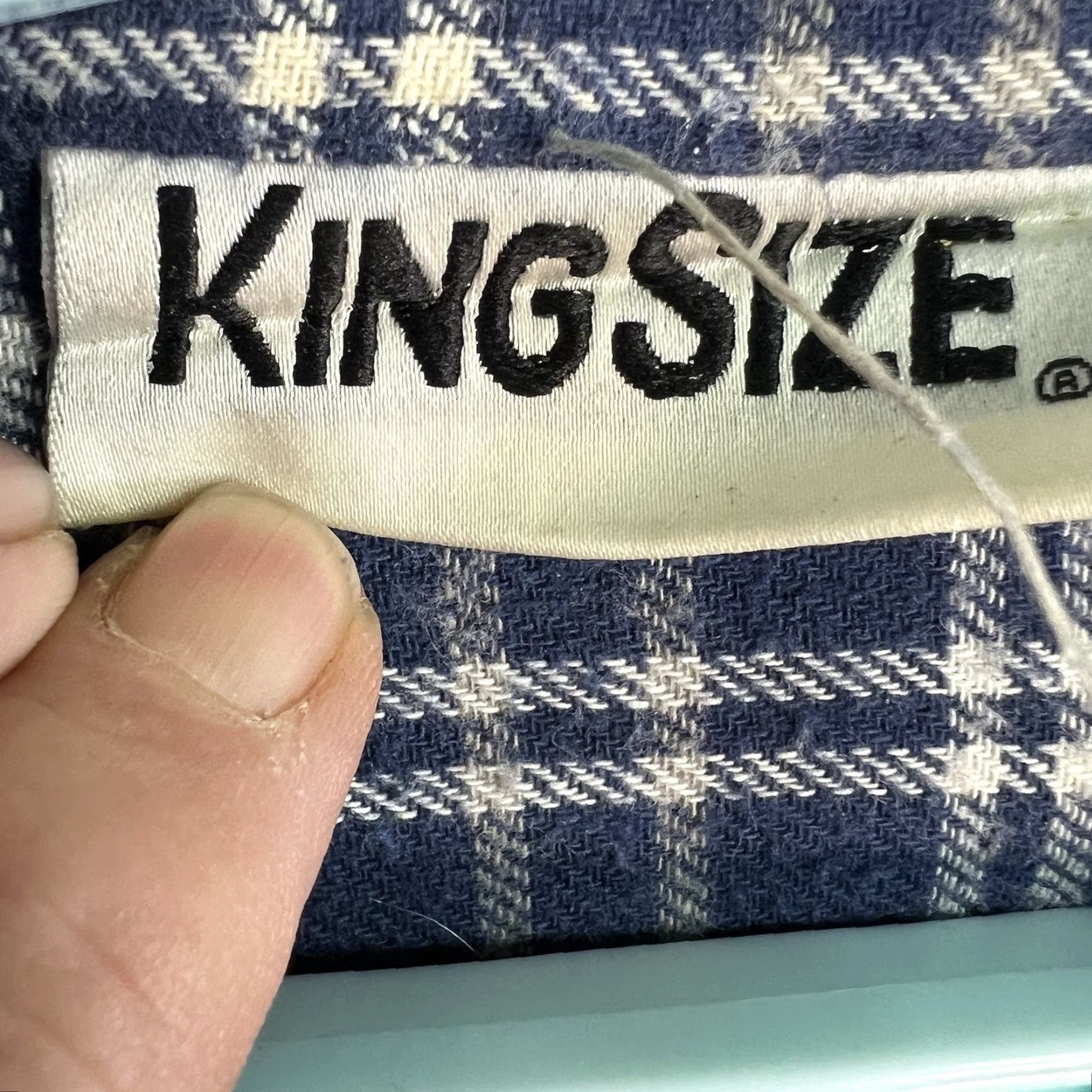 Vintage VINTAGE King Size Plaid Flannel Button-Up Shirt 2XL Men’s Big & Tall Blue 58" Chest Long Sleeve, Relaxed Fit, Casual Workwear, 90s Retro Theme Mens Size US XXL / EU 58 / 5 - 6 Thumbnail