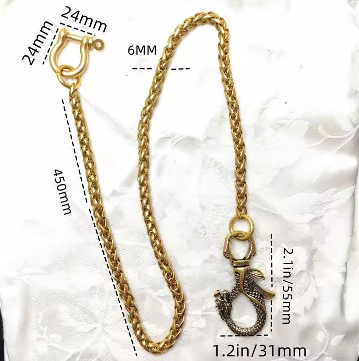 Vintage Brass Belt Wallet Chain Size ONE SIZE - 2 Thumbnail