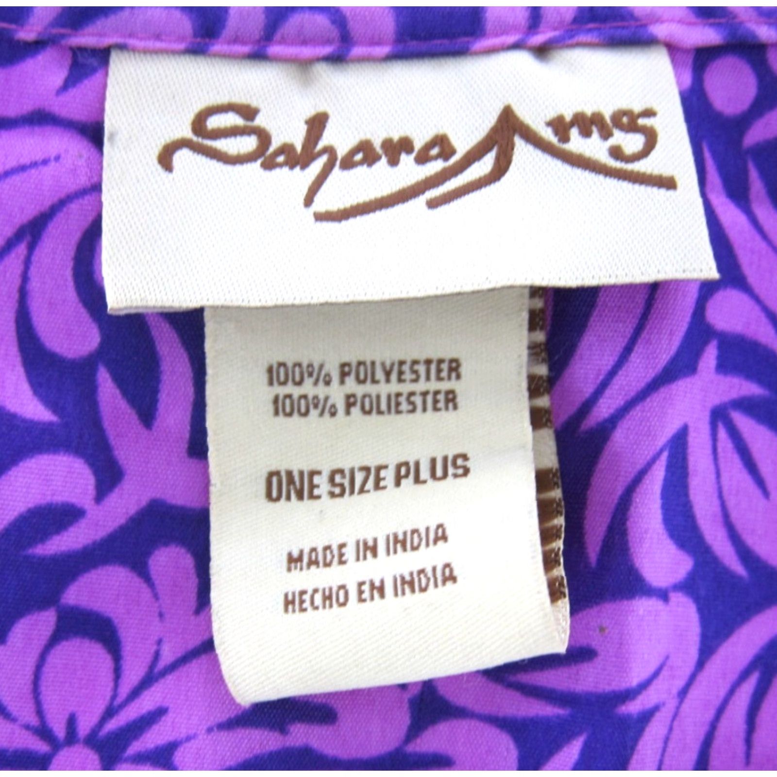 Vintage VINTAGE Sahara Mg Purple Green White Floral Long Kaftan Muumuu Dress OS Shirt Dress Womens Size ONE SIZE - 3 Thumbnail