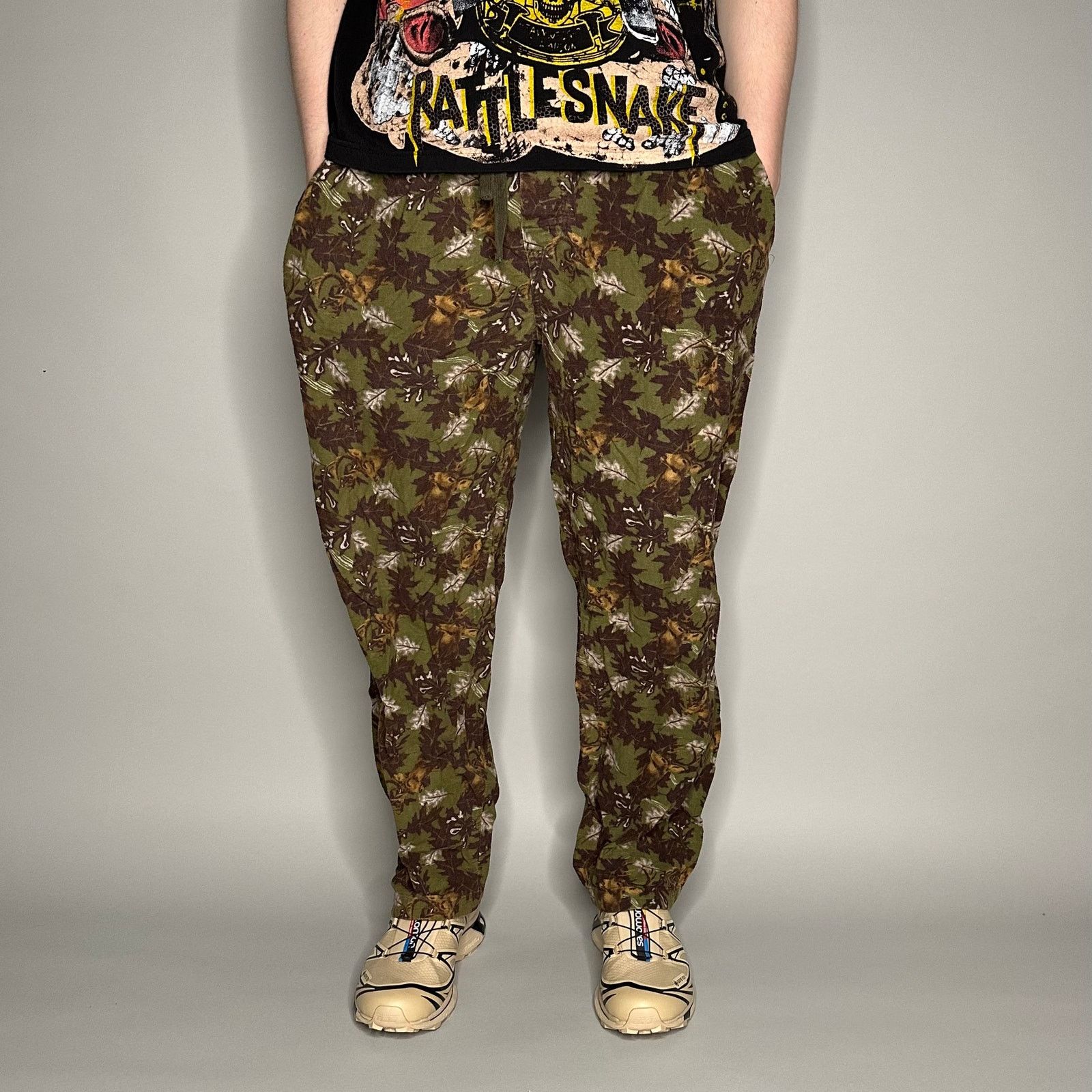 Vintage Crazy Vintage 90s Hunting Camo Sweatpants Fleece Baggy Size US 34 / EU 50 - 2 Thumbnail