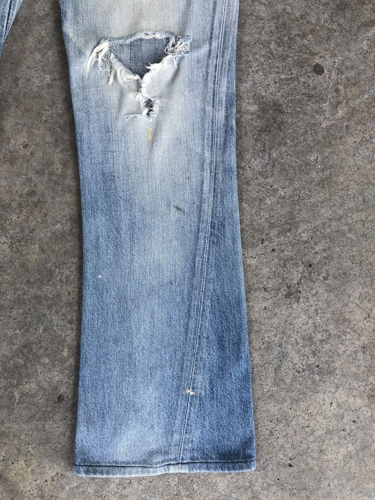 Who Decides War Japanese Edwin Blue Trip Flared Jeans Mud Wash Distressed Size US 32 / EU 48 - 7 Thumbnail