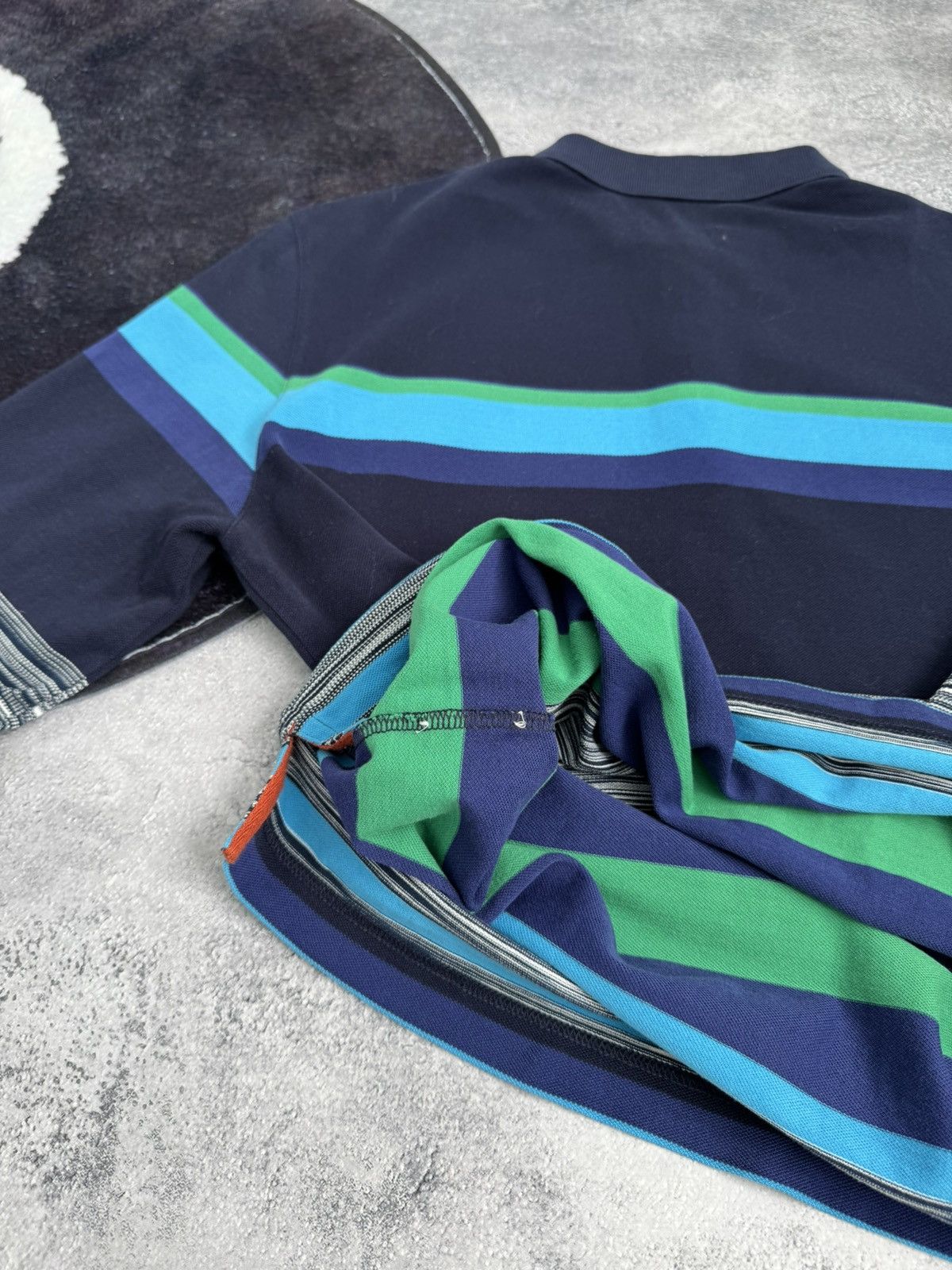 Missoni Missoni Italy Luxury Striped Long Sleeve Navy/ Green/Blue Size US S / EU 44-46 / 1 - 15 Thumbnail