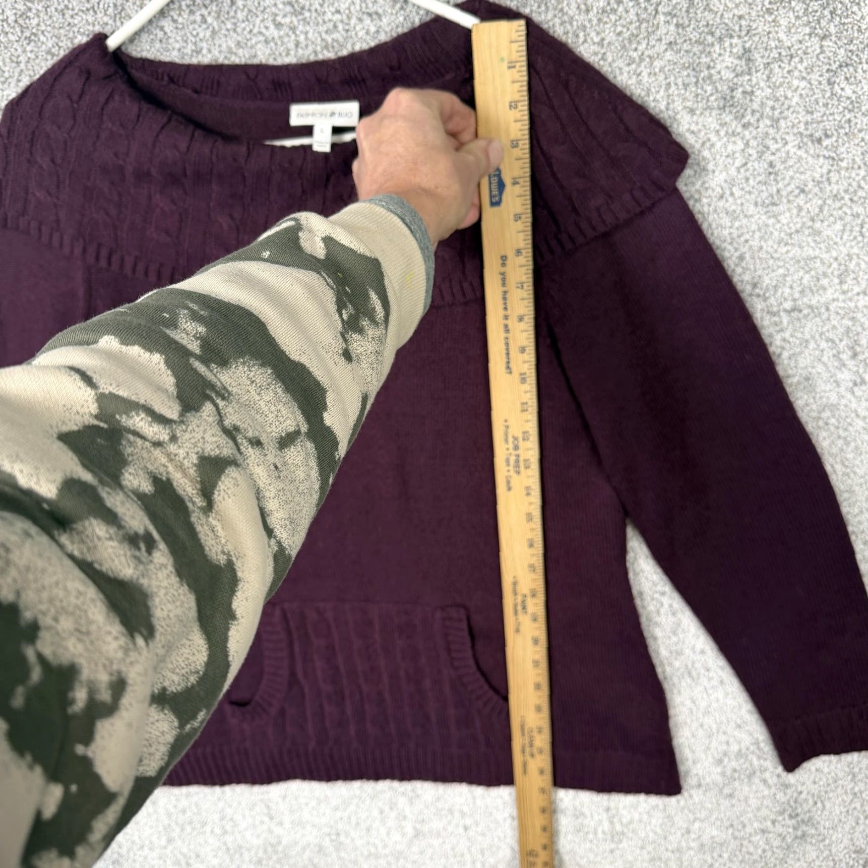 Vintage VINTAGE? (No) Fashion Bug Sweater Womens L Purple Cowl Neck Cable Knit Pockets Boho Gothic Whimsigoth Size L / US 10 / IT 46 - 2 Thumbnail