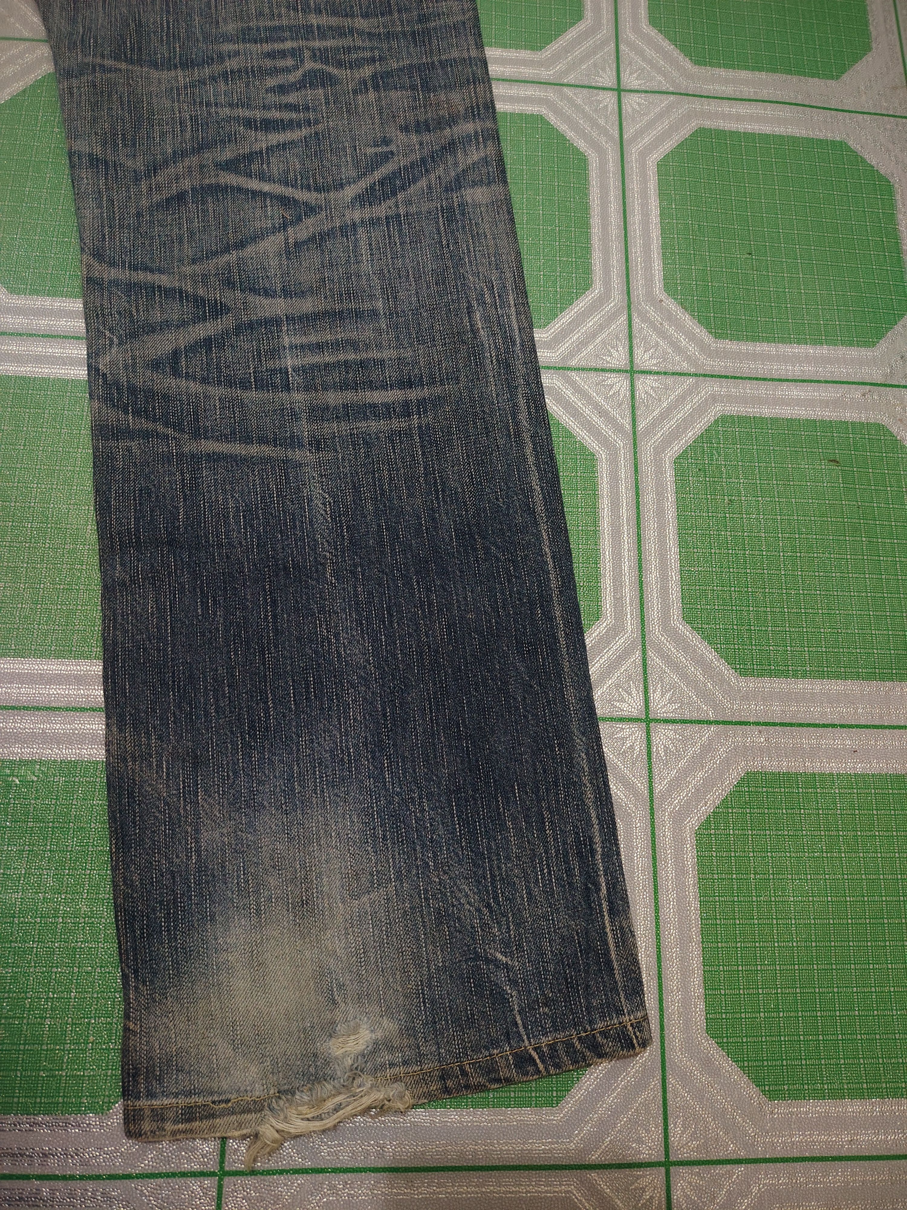 Who Decides War Japanese Edwin 503 Blue Trip Distressed Jeans Size US 34 / EU 50 - 16 Thumbnail