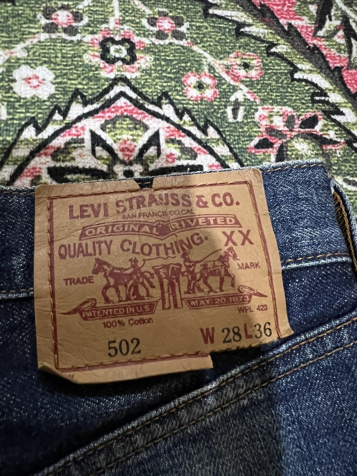 Levi's VINTAGE LEVIS 502 BIG E SELVEDGE DISTRESSED MUD WASH JEANS Size US 28 / EU 44 - 23 Thumbnail