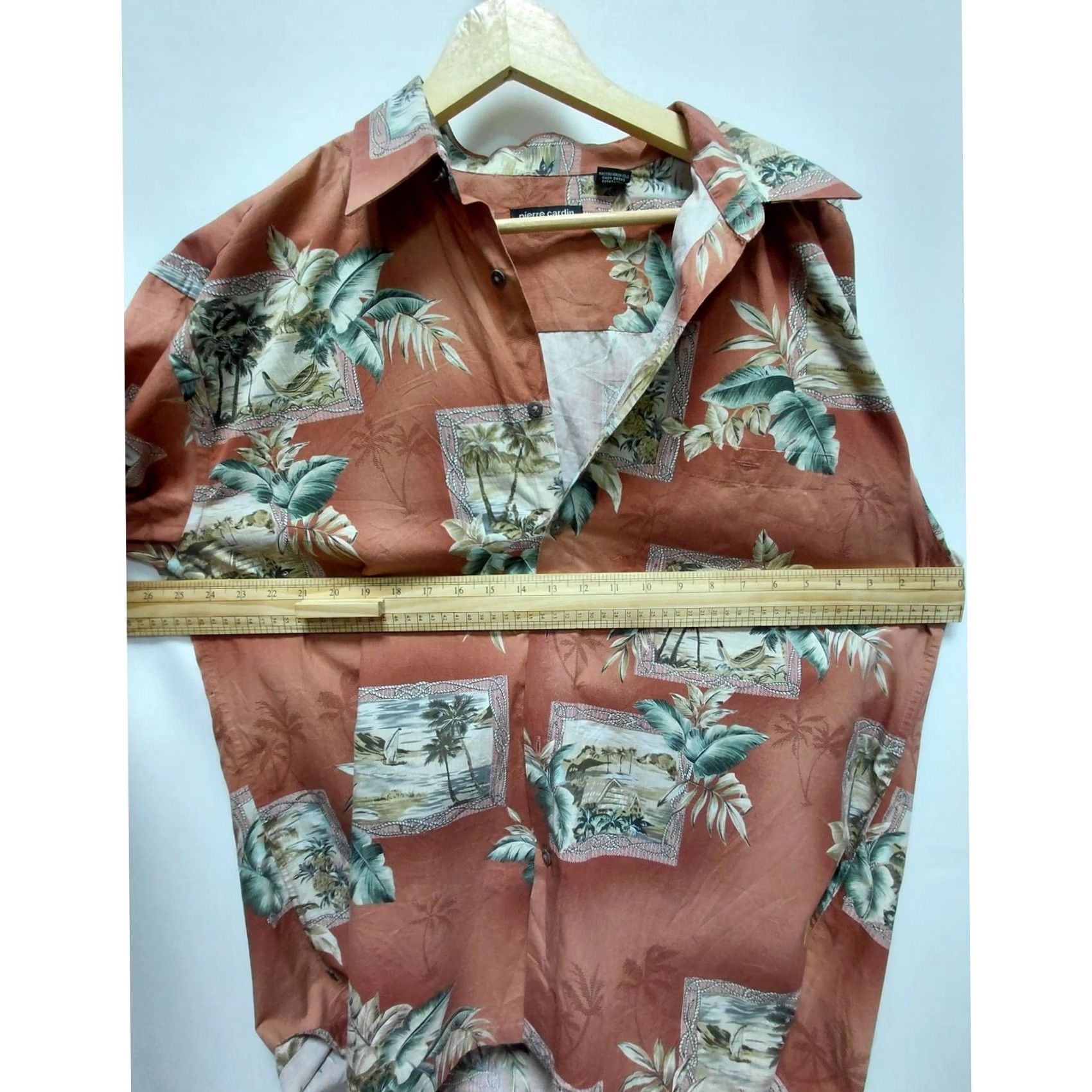 Pierre Cardin Pierre Cardin Hawaiian Shirt Brown Floral Woven Short Sleeve Men Size XL Size US XL / EU 56 / 4 - 6 Thumbnail